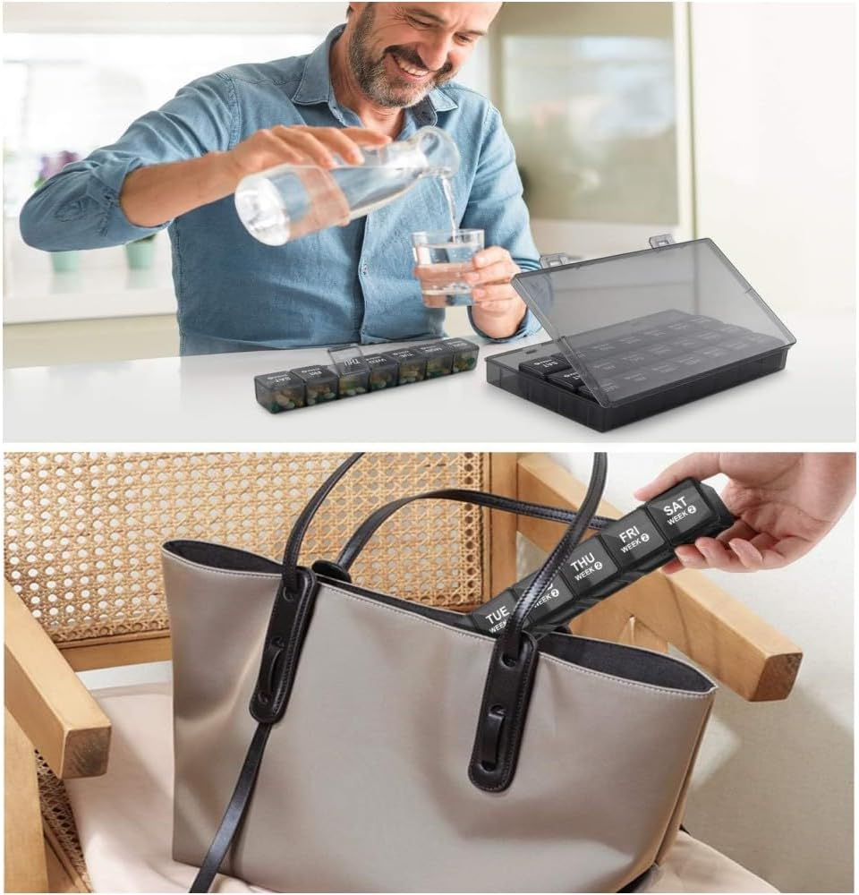 Monthly Pill Organizer 28 Days Pill Box Organized by Week,One Month 4 Weeks Pill Cases with Dust-Proof Container to Hold Vitamins,Supplements,Fish Oils for Travel image number 5