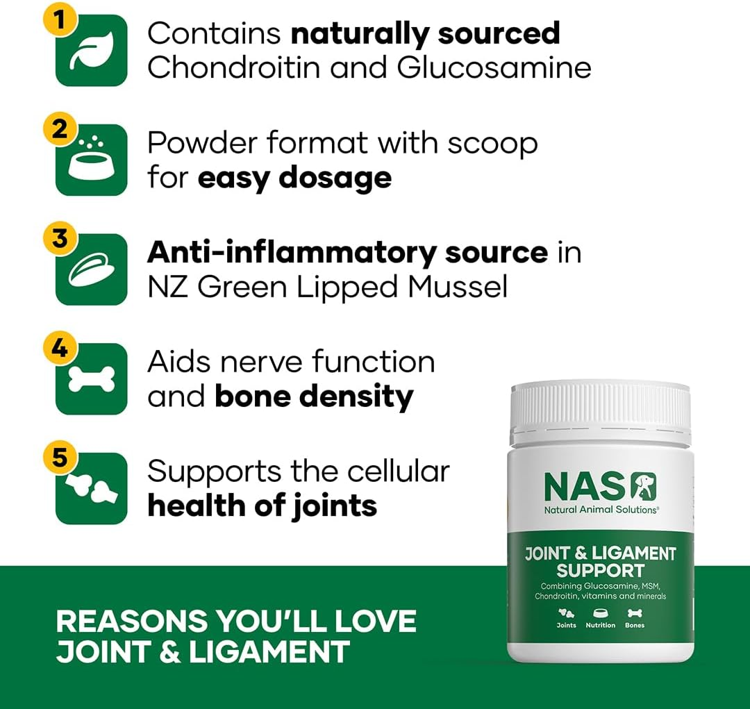Natural Animal Solutions Joint & Ligament Support - Hip and Joint Supplement for Dogs and Cats. Glucosamine for Dogs Joint Supplement with Chondroitin and MSM, 120G image number 5