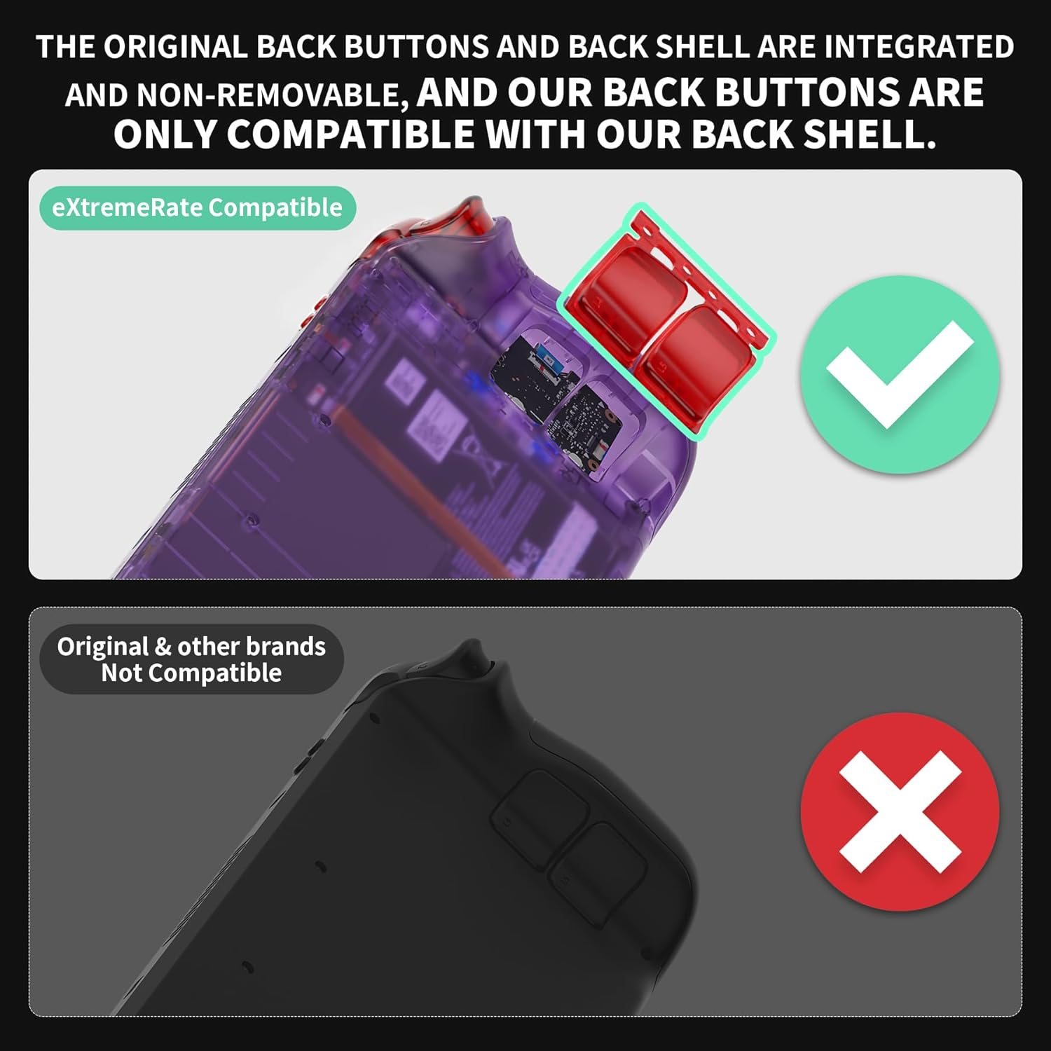 Extremerate Clear Red Replacement Full Set Buttons for Steam Deck, DIY Custom ABXY D-Pad Trackpad Bumpers Triggers Buttons Screwdriver Tools for Steam Deck LCD Handheld Console - Console NOT Included image number 5