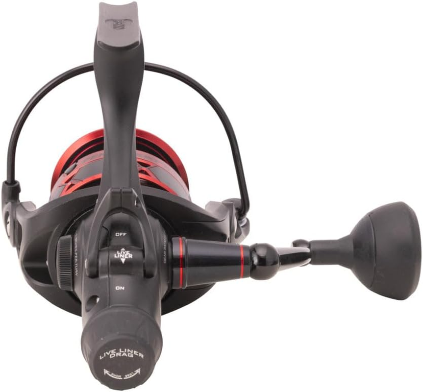 PENN Fierce IV Liveliner Saltwater Spinning Reel &ndash; Versatile Sea Fishing Reel for Boat, Kayak, Shore, Spinning, Jigging, Surf, and All-Round Use, Black/Red image number 4
