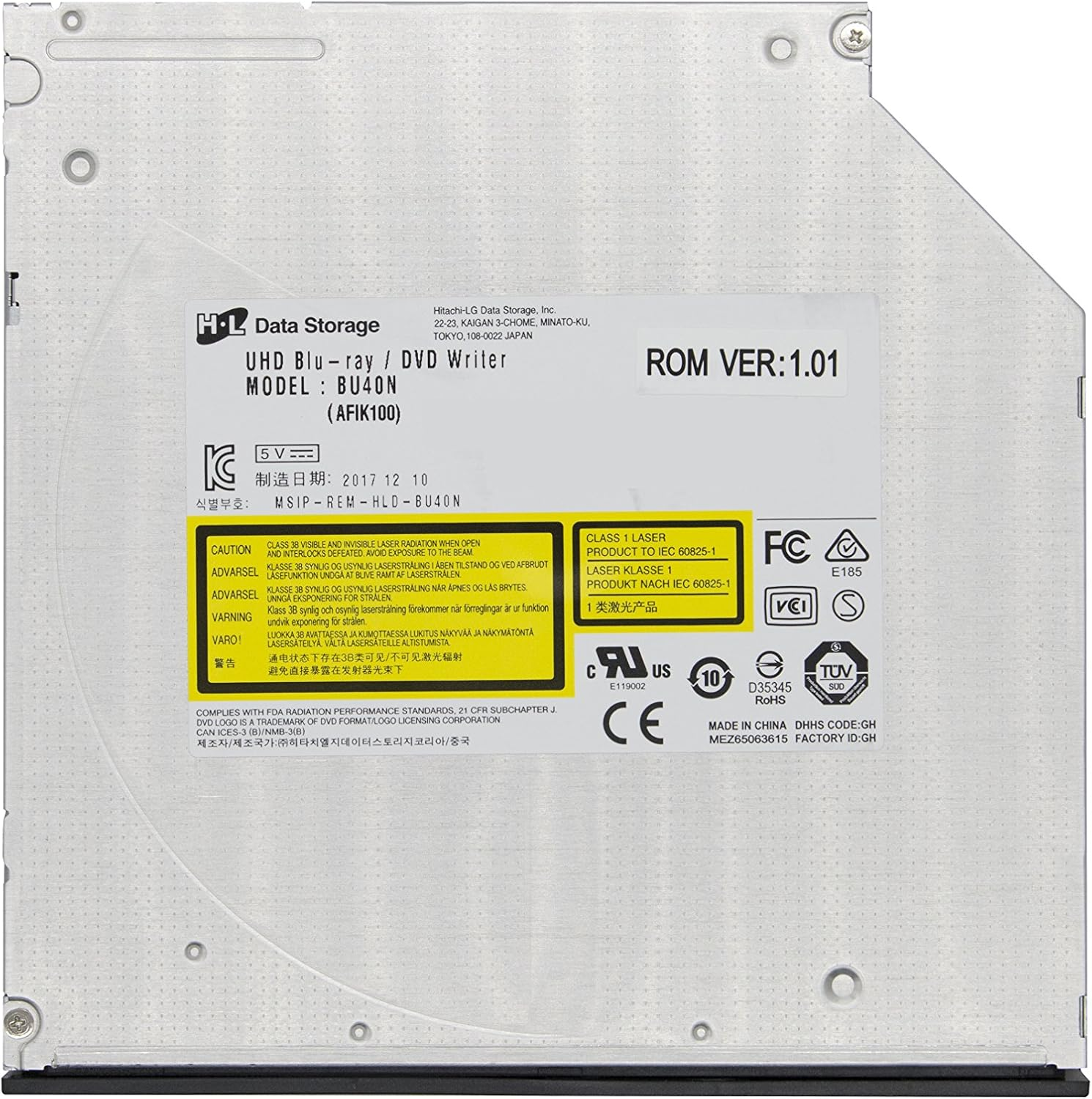 HLDS BU40N Ultra Slim 9.5Mm UHD 4K Blu-Ray Drive, SATA, PC, Windows/Mac Compatible image number 3