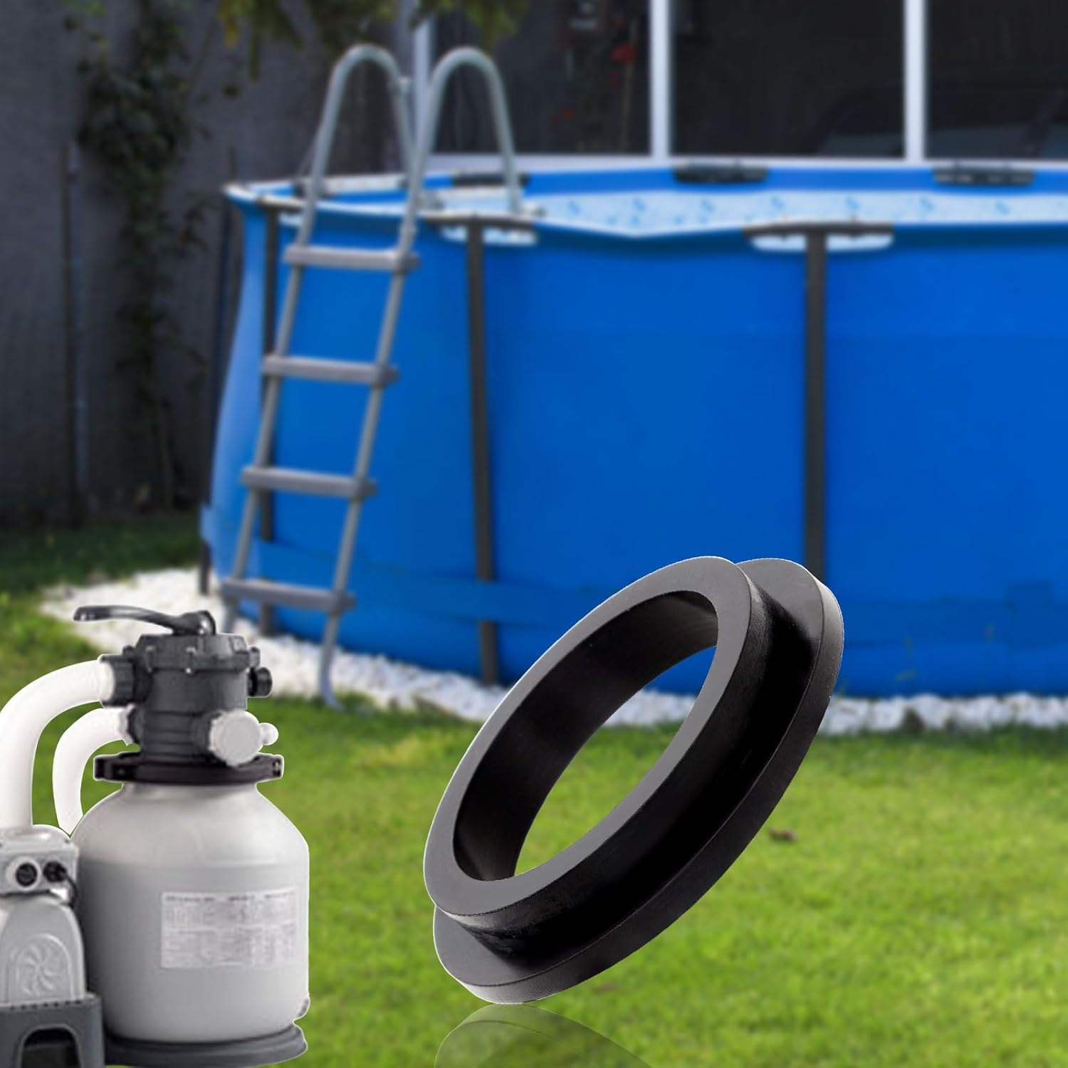 6Pcs O Rings Replacement Part for Intex Pool, Rubber Washers for Pool Sand Filter Pump Gasket Seal Replacement Parts Pool Filter Pump Accessories