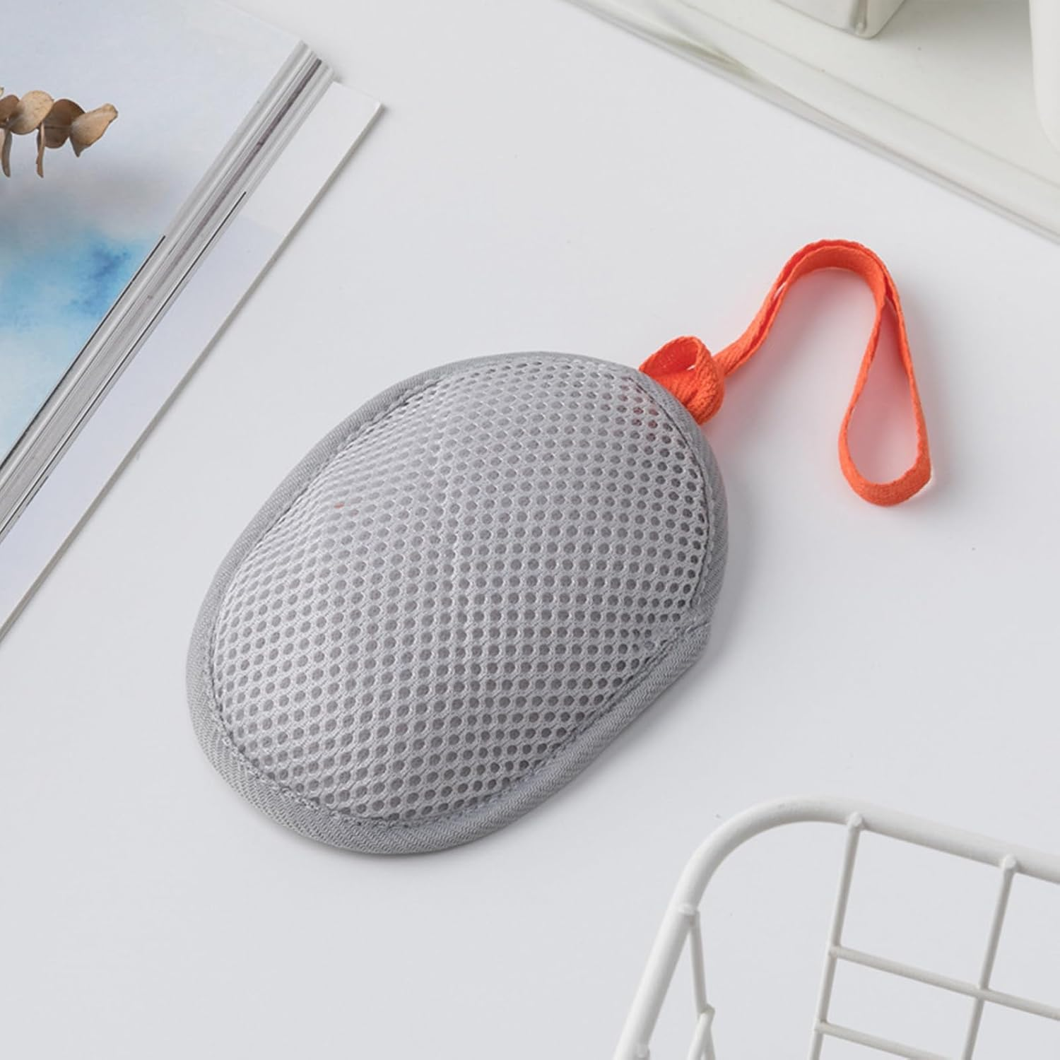 Qkbuza Mesh Soap Bags for Soap Bars, Saver Bag Foaming - Reusable Scrubber Washcloth for Travel Backpacking Hiking Shower Bath Camping - Grey image number 5