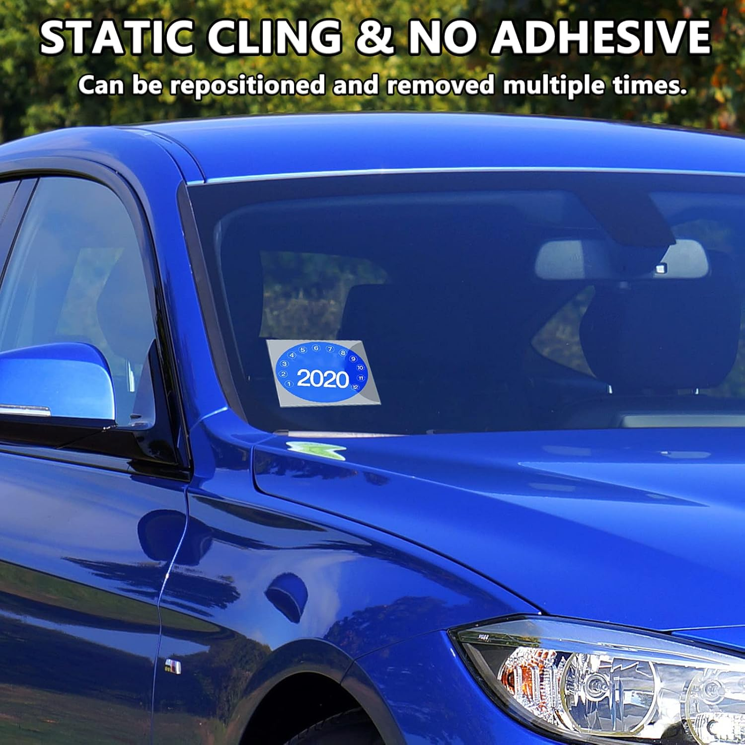 Car Window Static Cling Film - Windshield Sticker Applicator, Clear Decals for Cars, Parking Permit Inspection Holder, 12PCS 6.3''&times;6.3'' image number 5