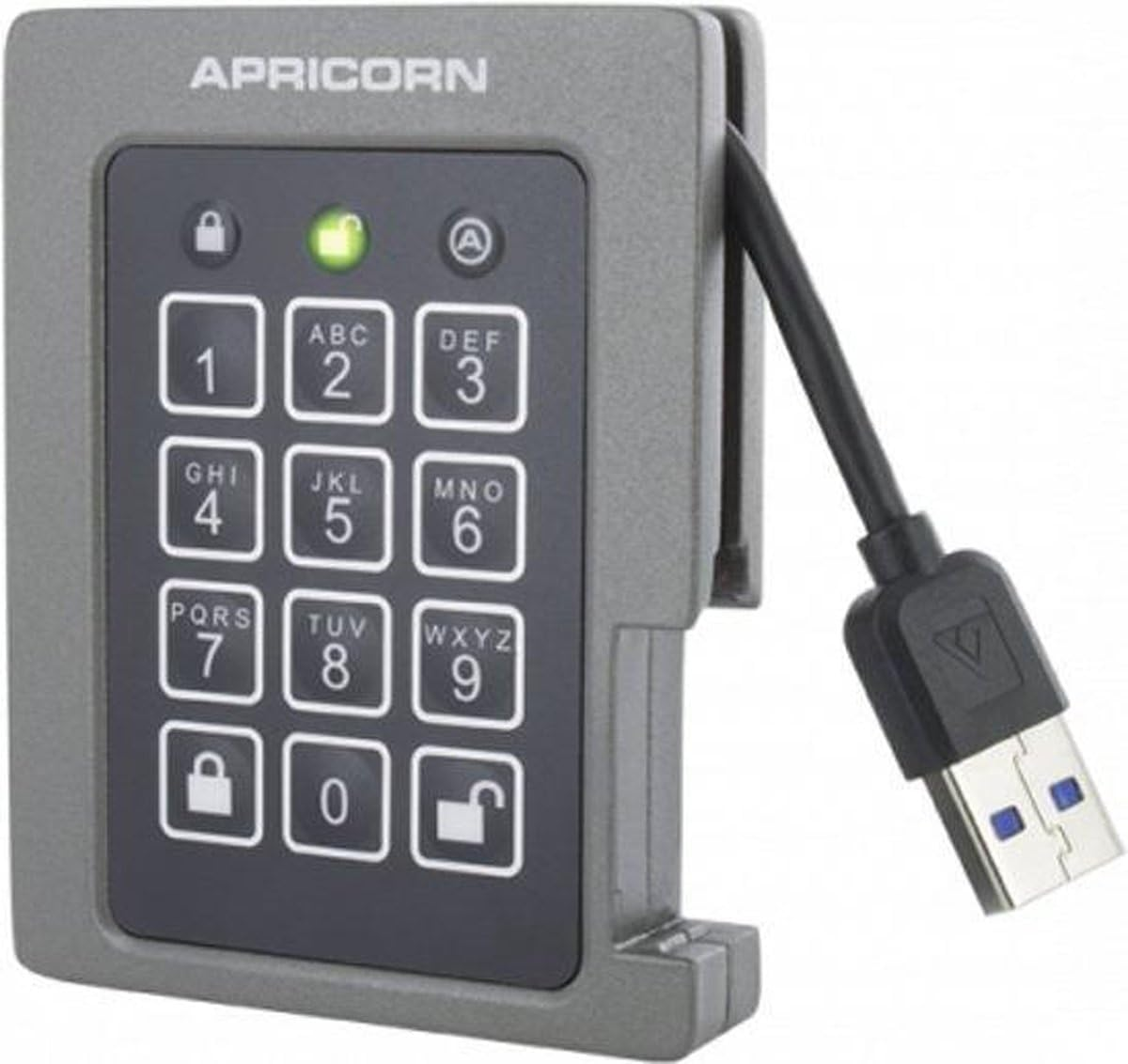 Apricorn Aegis Padlock 240 GB SSD 256-Bit, FIPS 140-2 Level 2 Validated Ruggedized USB 3.0 Encrypted External Portable Drive image number 5