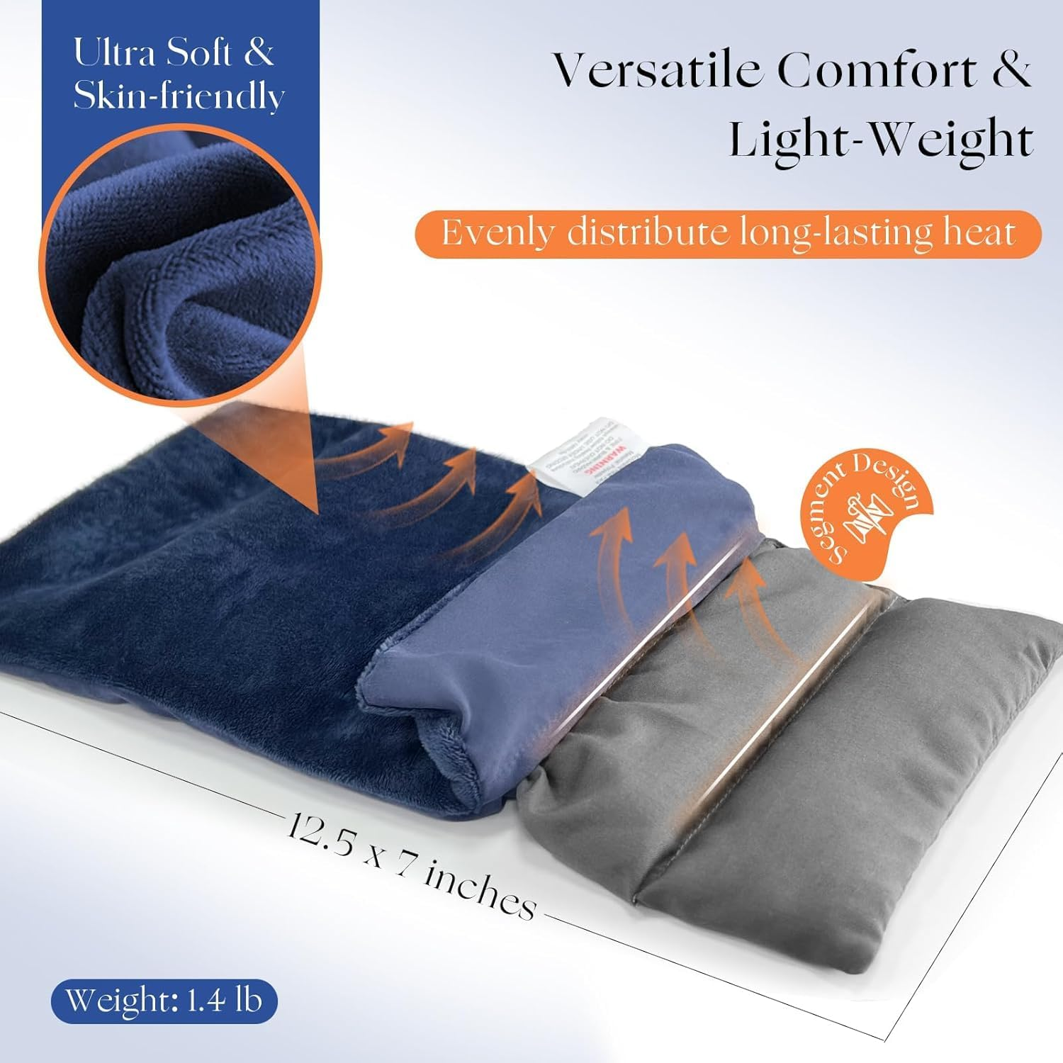 Uncn Heating Pad Microwavable with Washable Cover 34X18 Lavender Hot Packs for Pain Relief, Rice Bags for Heat Therapy with Moist Warm Compress, Microwave Heat Warm Pad, Hot Cold Aromatherapy Scented image number 5