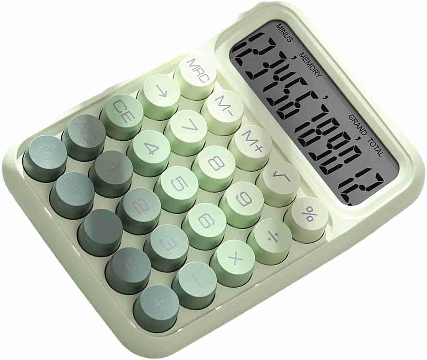 Fafeicy 12 Digit Pink Desktop Calculator Large Button Cute Office Calculator for Students and Accountants (Green) - Green image number 2