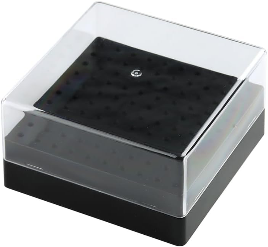 Fspronail Nail Drill Bits Holder,100 Holes Nails Drill Grinding Head Organizer Empty Box,Nail Drill Kit and Nail Drills Cleaning Brush Dust-Proof Storage Display Manicure Tool Container Case(Rose Red)