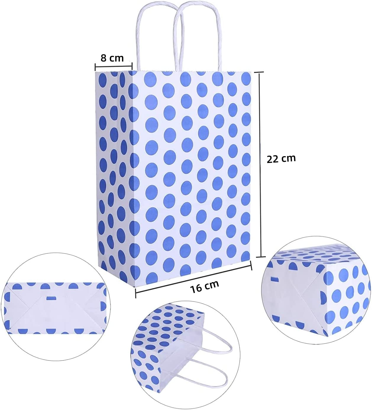 Wimarn&reg; 36 Pieces Kraft Paper Party Favor Gift Bags with Handle, Assorted Colors Wedding Favor Bags, Kraft Paper Bags, Birthday Bags image number 4