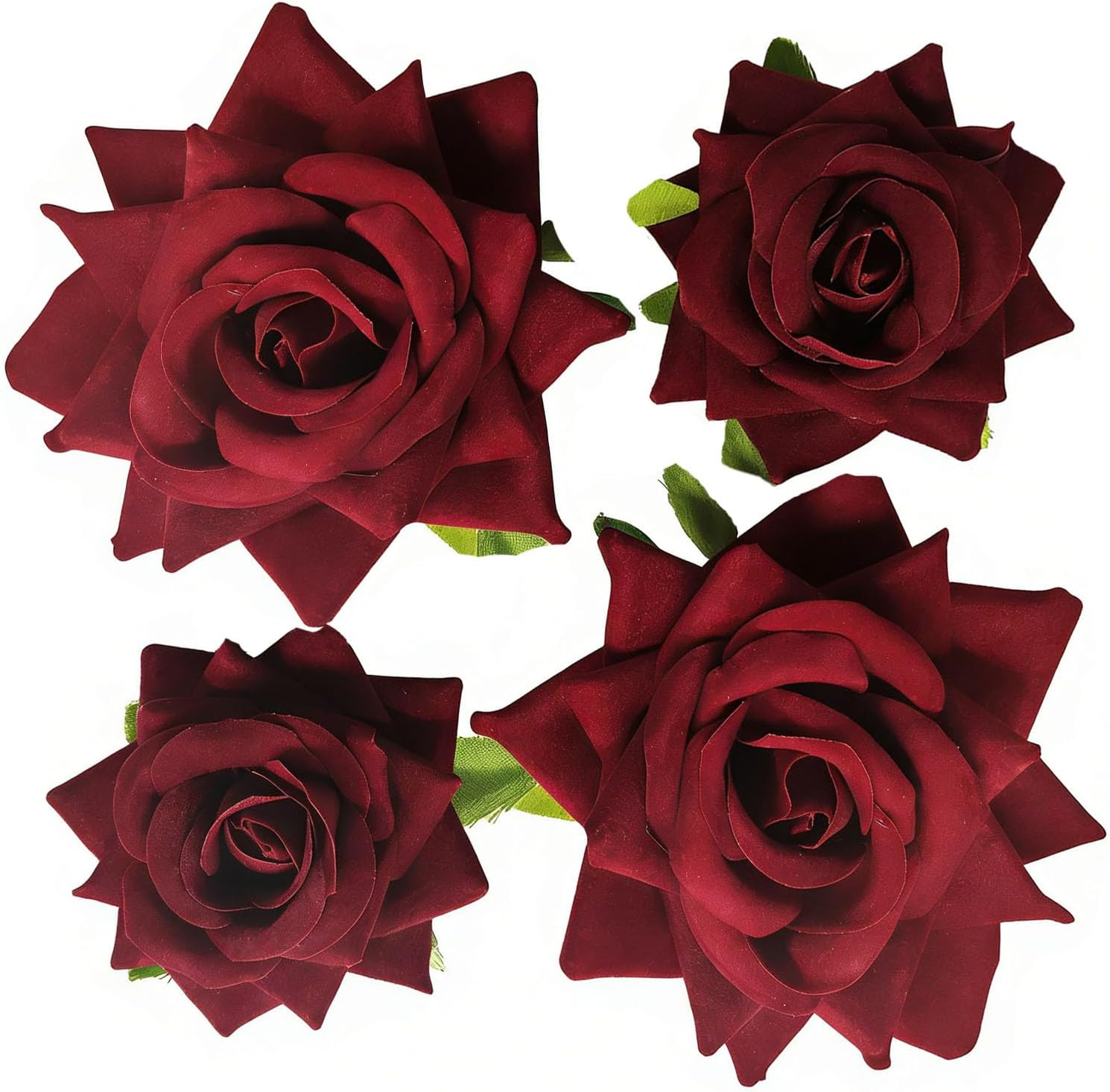 4 Pcs Rose Hair Clip - Flower Hairpin Brooch-Fabric Floral Clips - Hair Flowers Pin (Purple) - Black image number 2