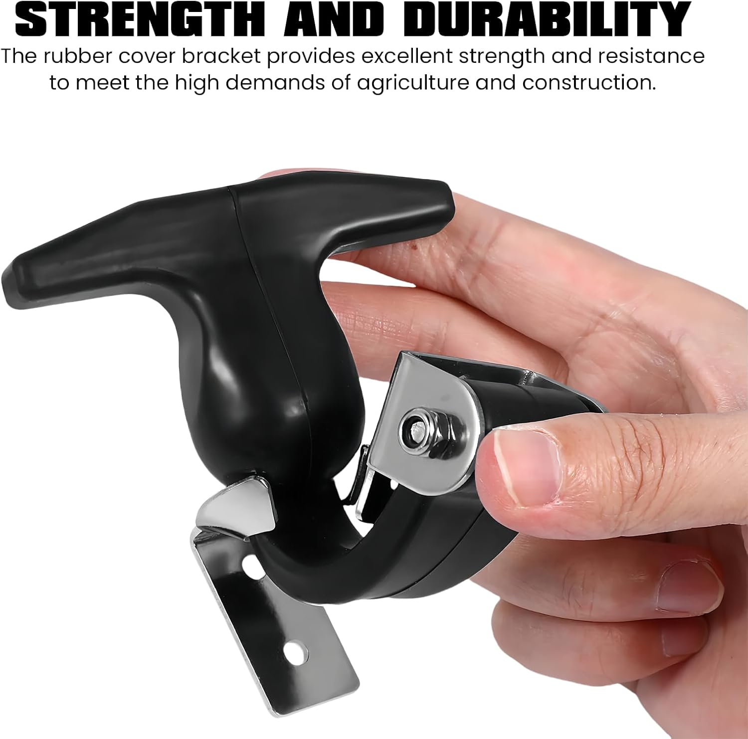 Pack of 4 Elastic Hood Holders, Rubber Hood Closure, Metal T Handle, Elastic Shock Absorption, Tension Clasp, Stainless Steel, Suitable for Tool Boxes, Trolleys, Vehicle Engines