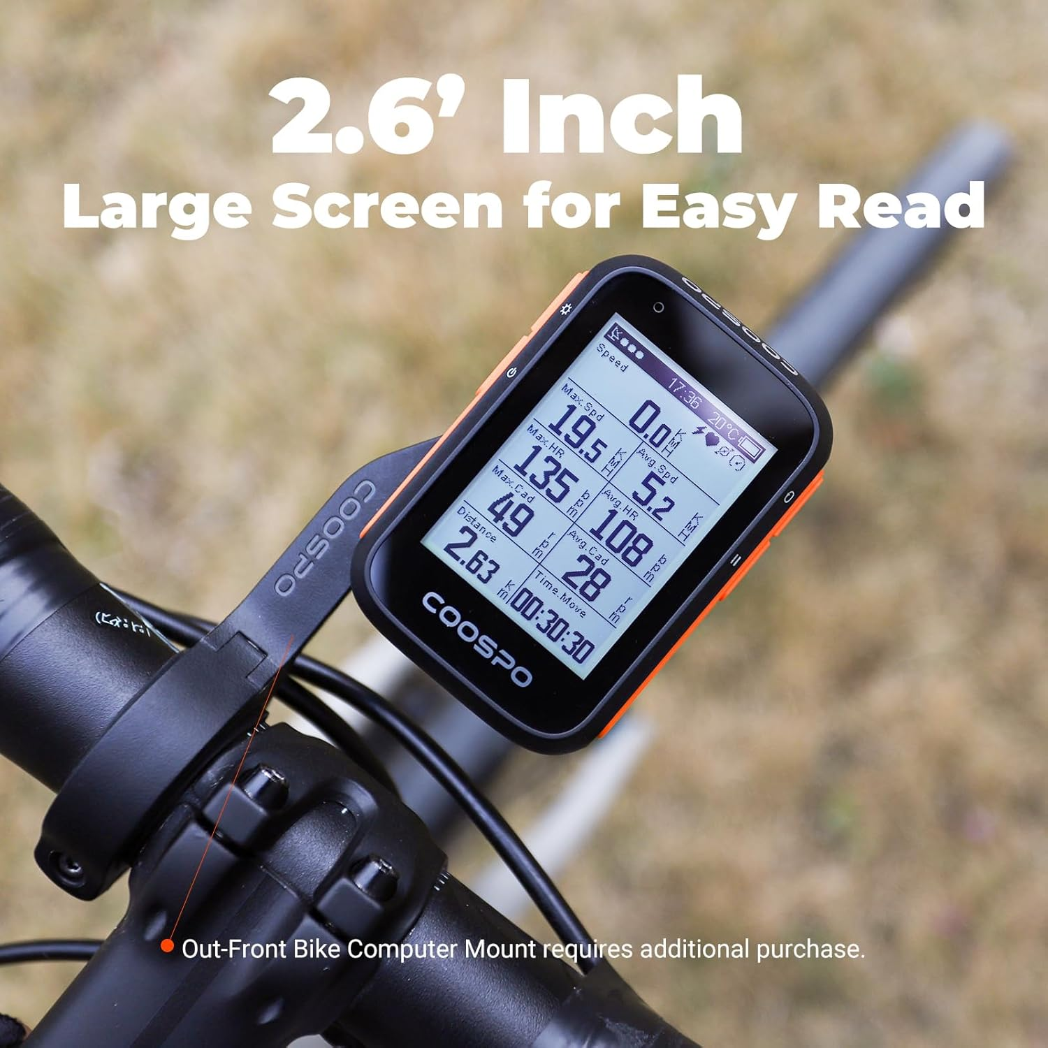 Coospo Bike Computer Wireless Gps,Bike Speedometer with Auto Backlight,Bluetooth ANT Cycling GPS Computer,Bicycle Computer BC200 with Waterproof,Compatible with Coosporide App Hr/Cad/Spd/Power Sensor image number 6