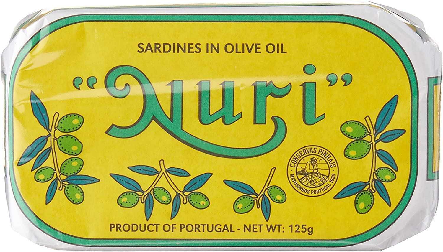 Nuri Brand Sardines in Olive Oil, 4 Pack, 125G Ea. Delicious Portuguese Sardines for Salads, Toast and More.