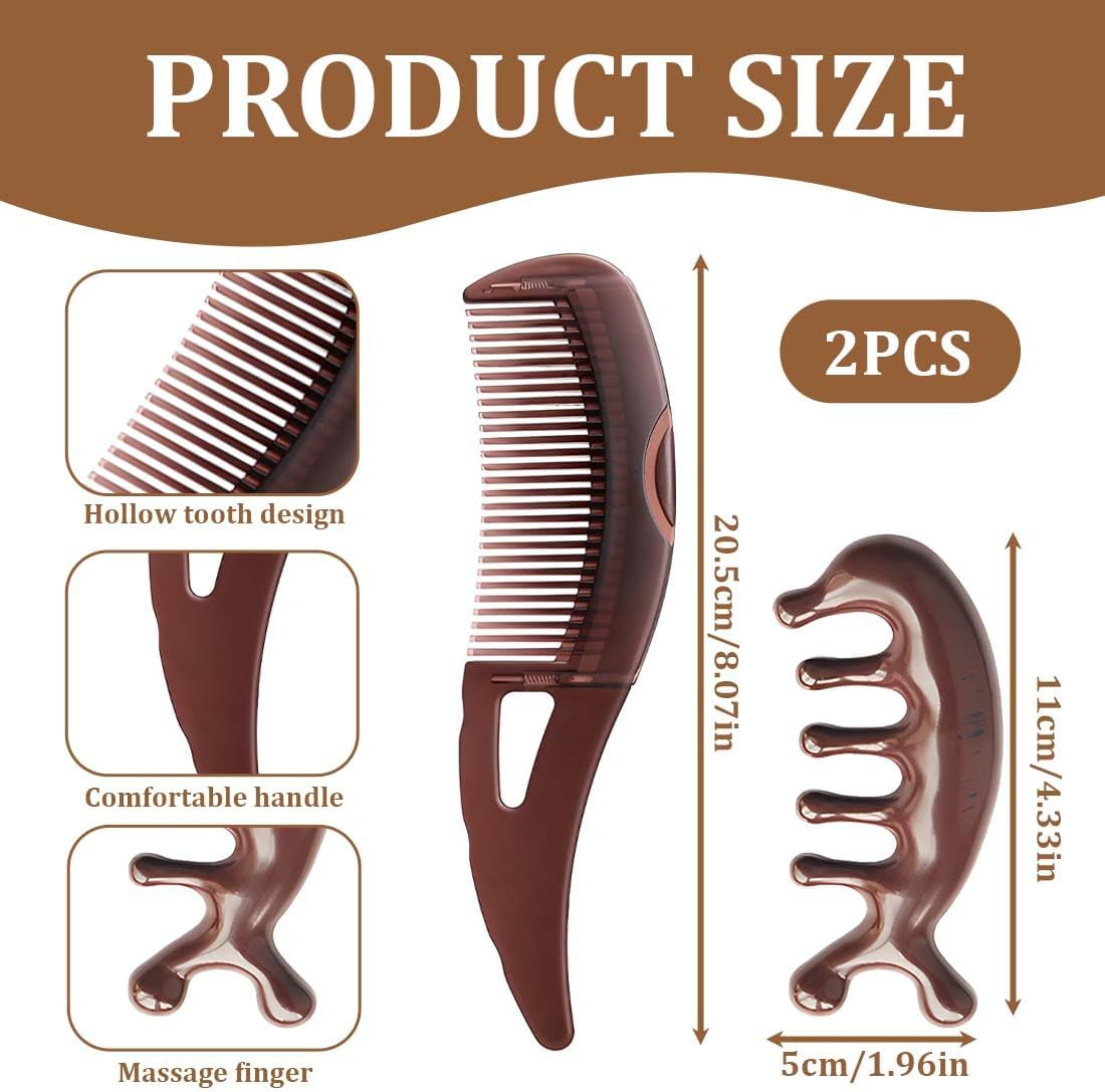 IKOPFLN Dandruff Comb, Pack of 2 Masseur and Scalp Comb, Sleek Bun Brush, Energy Massage Comb, Hairdressing Comb, Healthier Scalp and Better Hair Quality, Removal of Dandruff and Dirt image number 5