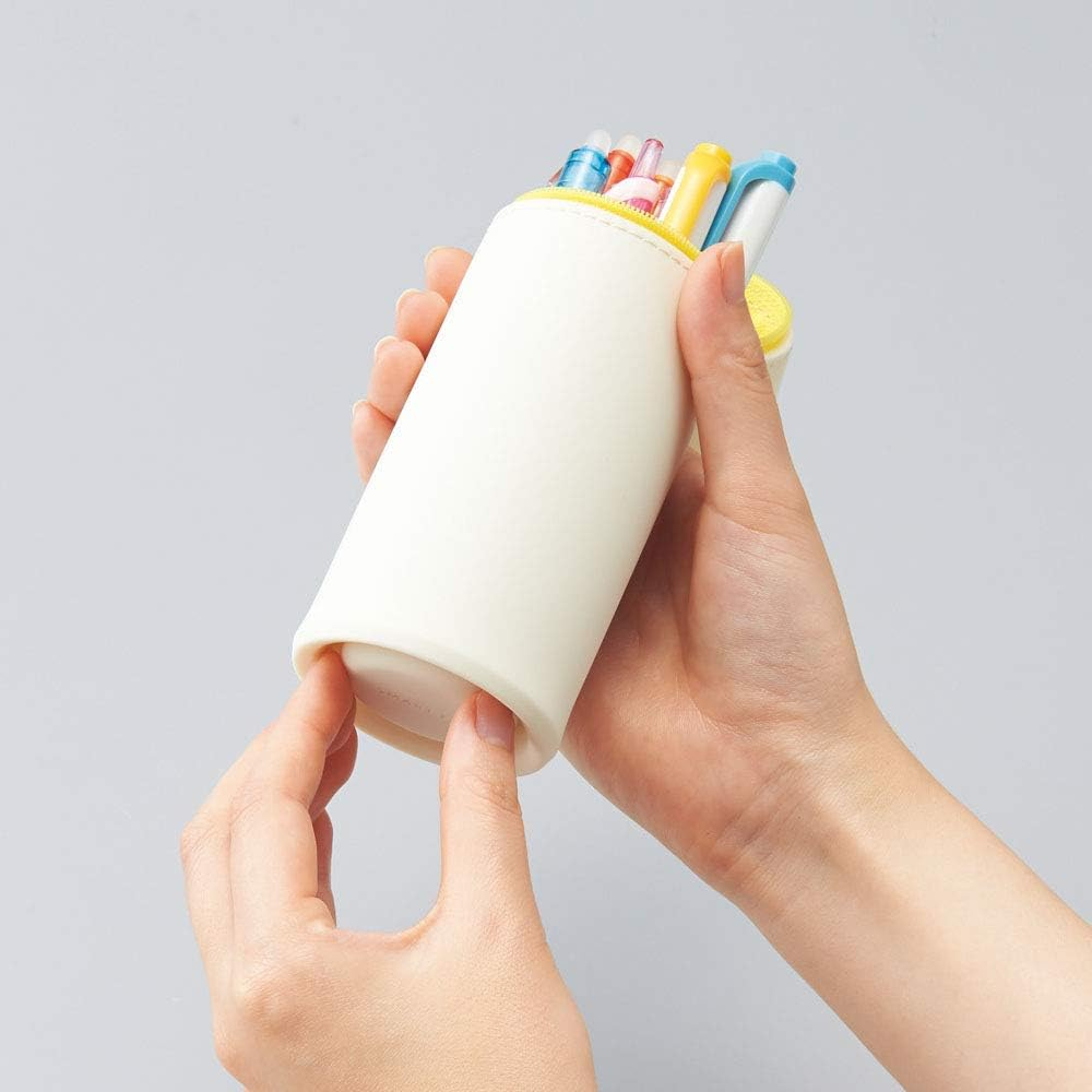 Lihit Lab Punilabo Stand up Pen Case (Pen Holder), 2.4" X 7.8", Penguin (A7712-10) image number 3