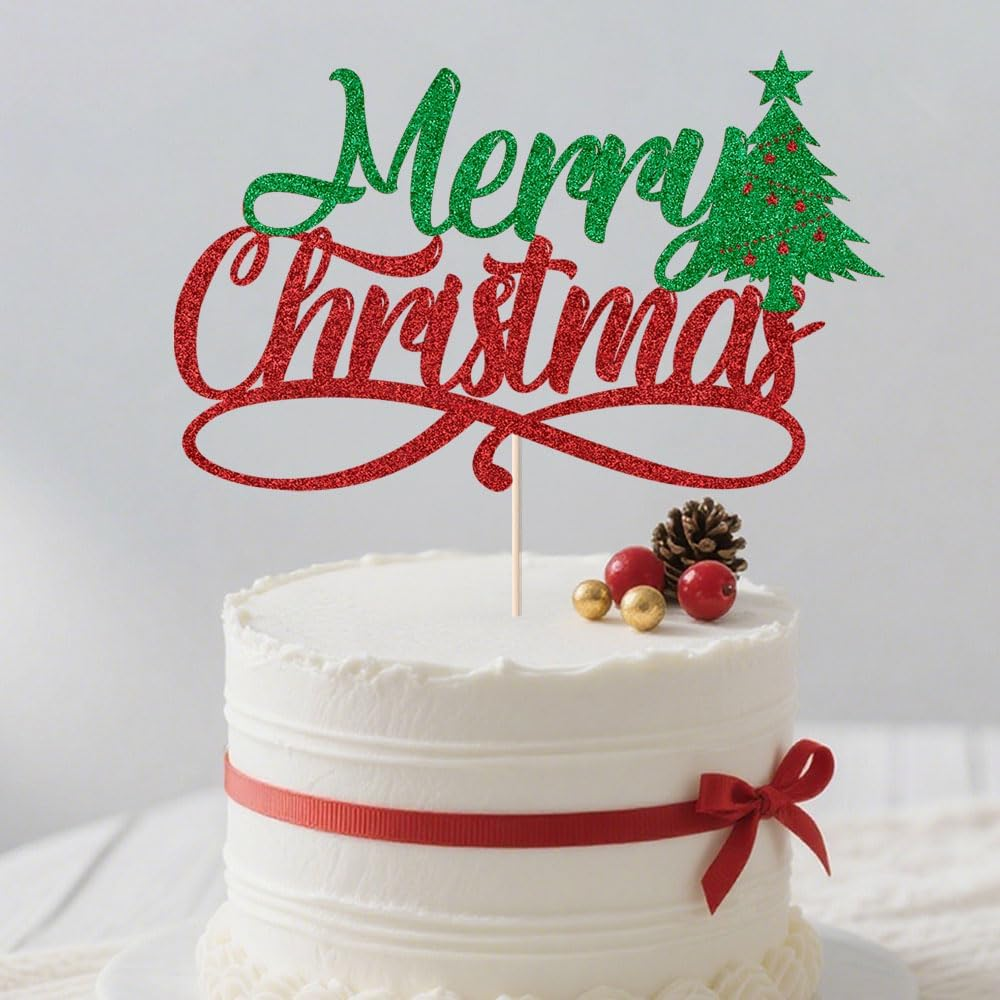 Merry Christmas Cake Topper, Happy New Year Party Cake Decorations, Children'S Christmas Theme Party Cake Decorations Supplies (BABY)