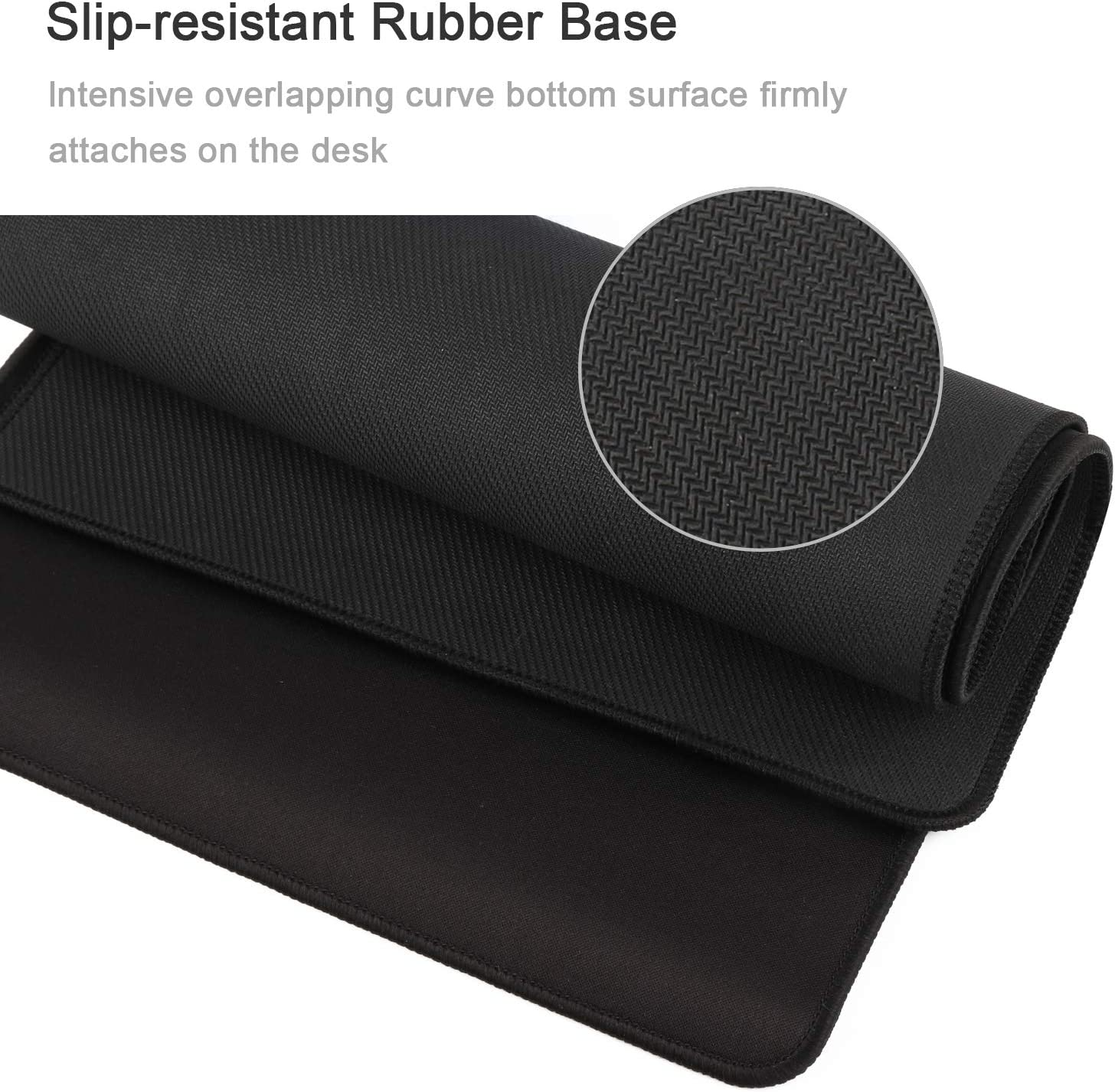 HIHUHEN Gaming Mouse Mat Desk Office Mouse Pad Large Size 800X300X3Mm Comfortable Mousepad with Smooth Cloth Surface, Improved Precision and Speed (80X30 Black) image number 2