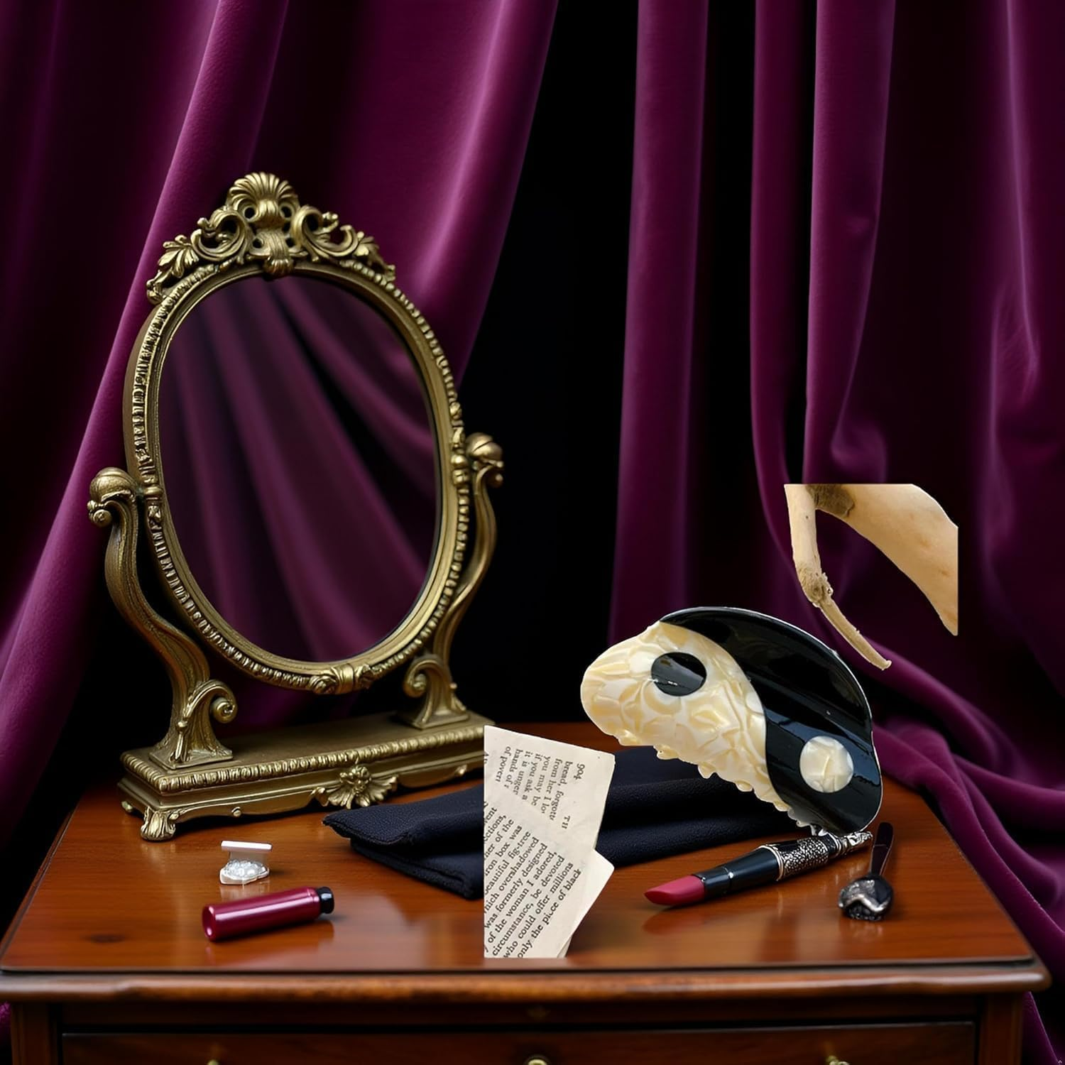 Yin Yang Hair Accessories Hair Clips for Girlfriend Punk Goth Vintage Hairpins Hair Embellishments Aesthetic Presents-Large Clips and Barrettes, Decorations image number 4