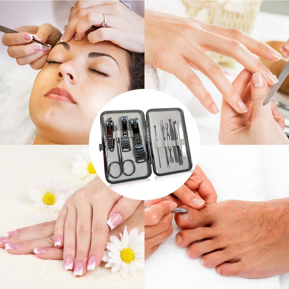 Manicure Set 10 in 1 Stainless Steel Manicure Kit Professional Pedicure Grooming Kit Portable Pedicure Kit Nail Tools & Accessories Hair Facial Care and Nail Care for Men and Women (Peonie Rose) image number 2