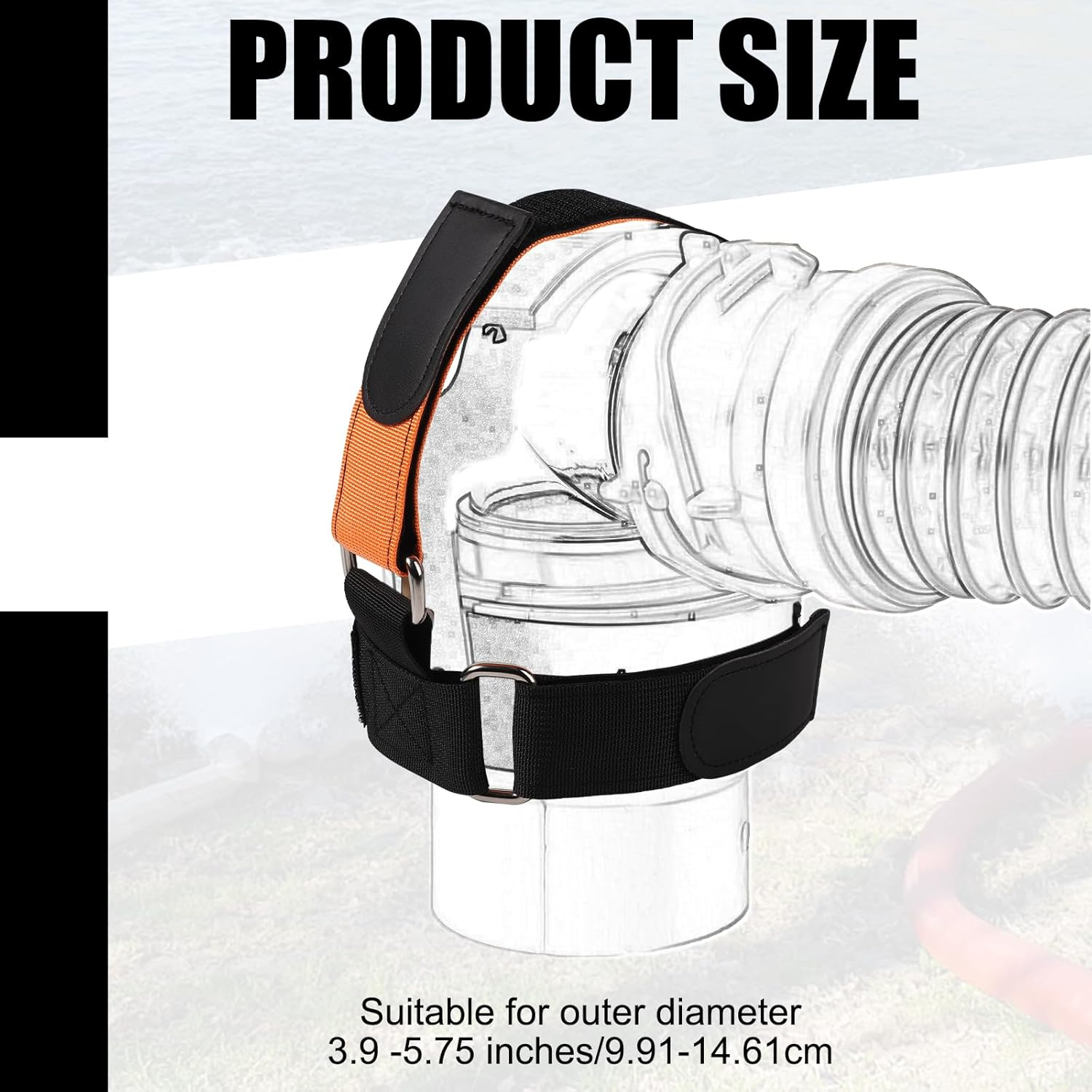 PEUTIER RV Hose Fastening Device, Magic Adhesive Styles RV Sewer Hose Support Adjustable Camper Sewer Accessory Hose Tightening Fittings for Camping Avoid Waste Pipe Dislodge