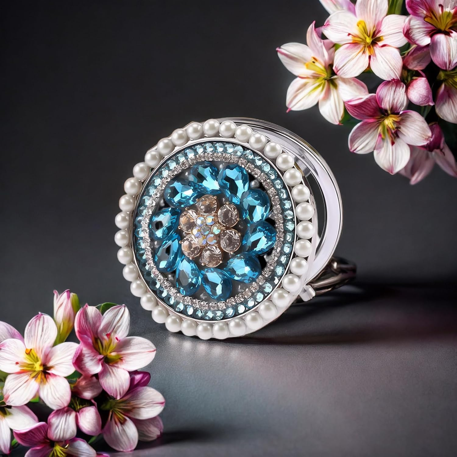 Amanman Cute Compact Mirror Pumpkin Coach Small Mirror Girl'S Gift Travel Mirror 1X/2X Magnification Travel Makeup Mirror (Pumpkin Coach)