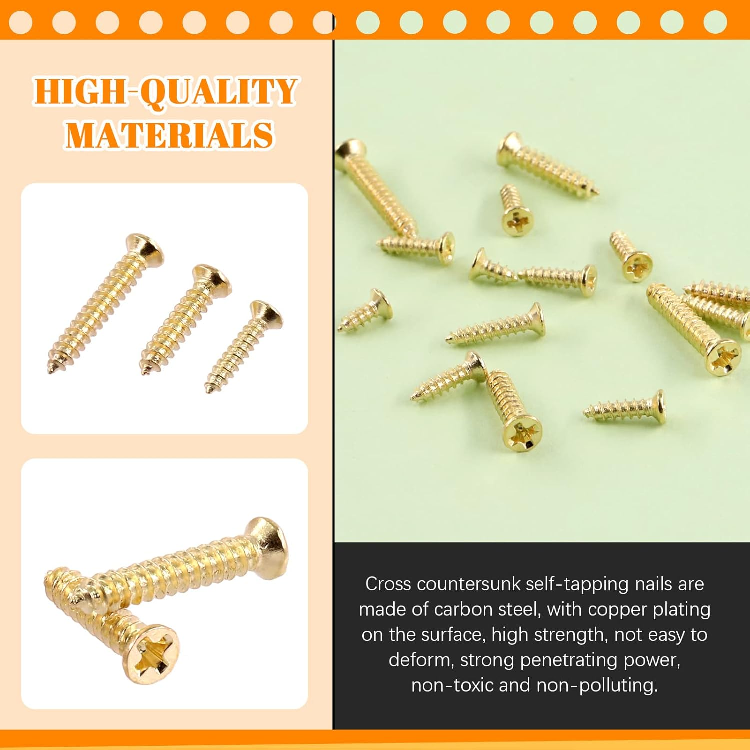 Rustark 1300Pcs M2 M2.6 Gold Flat Head Phillips Cross Small Wood Screws Tapping Screws Electronic Screws Assortment Kit 5Mm 6Mm 8Mm 10Mm 12Mm 16Mm Tapping Screws Small Metric Micro Screw Set - Black image number 6