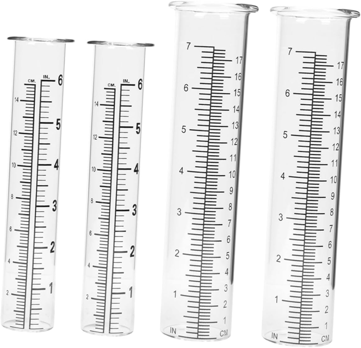 4Pcs Professional Glass Rain Gauge Tubes Replacement with Clear Scale Measuring Cylinders for Accurate Outdoor Rainfall Measurement in Garden and Lawn image number 2