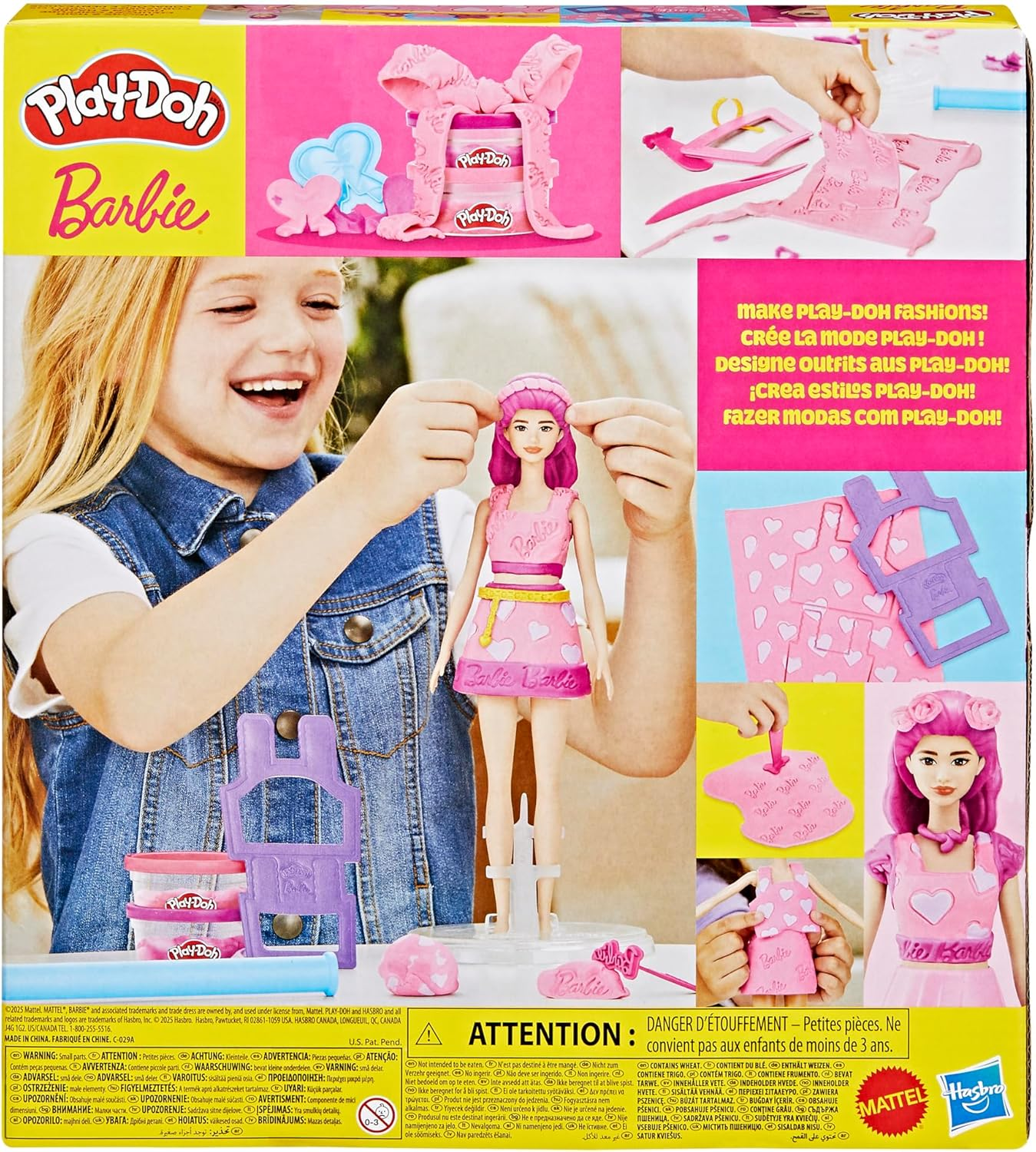 Play-Doh Barbie Hearts & Hair Doll Set image number 3