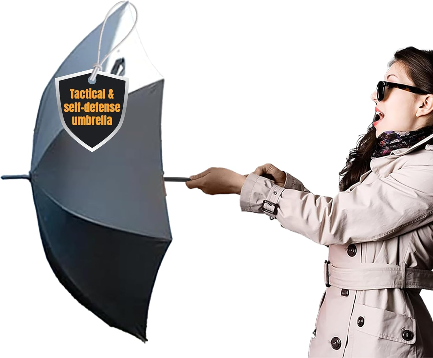 Uzi Tactical Self Defense Umbrella &ndash; Windproof Unbreakable Fiberglass with Carbide Tip - Lightweight, Large, Portable, Travel Umbrella for Men & Women &ndash; Combat-Ready for Rain, Snow & Wind image number 3