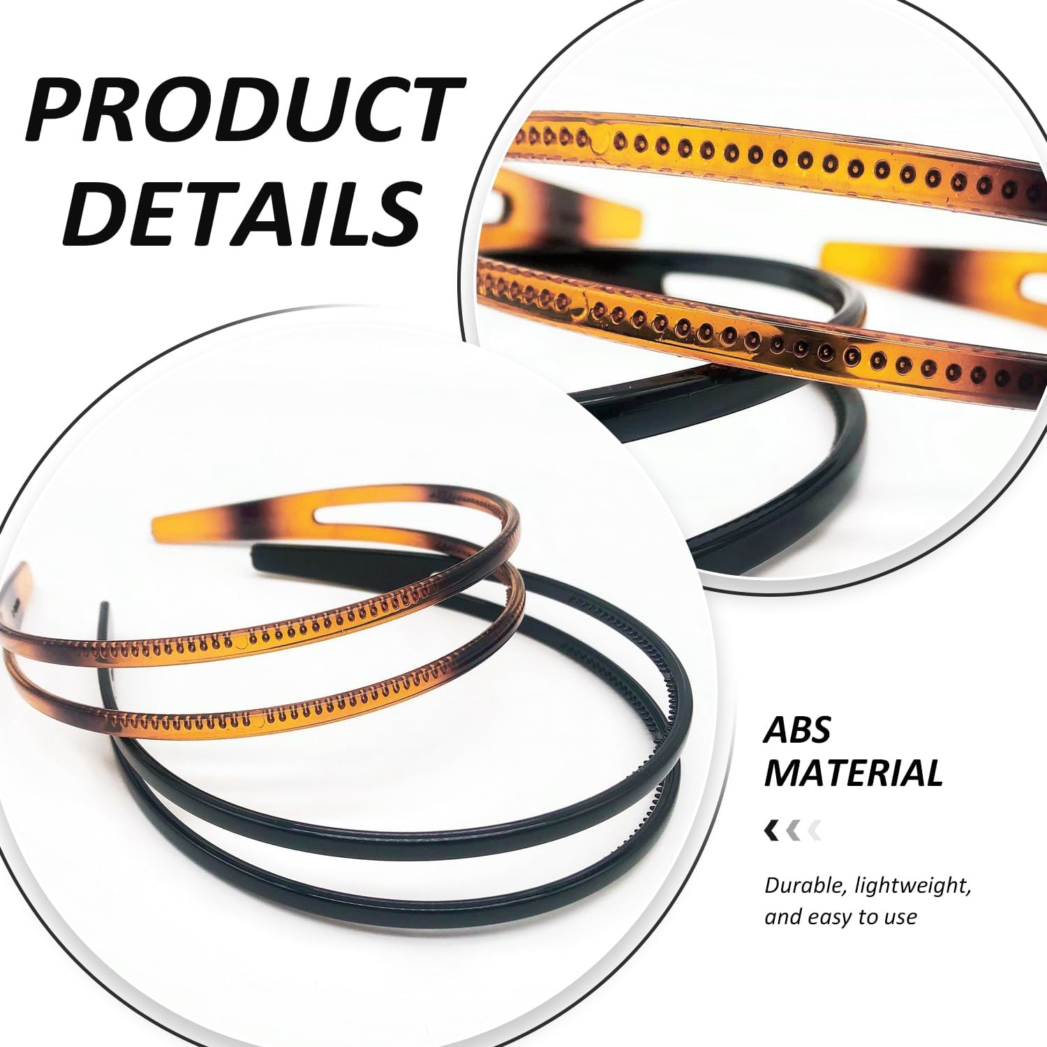 2 Pieces with Teeth Headbands, 2 Pieces Made of Plastic Hair Pins, Simple and Fashionable, Universal for Men and Women, Non-Slip Headwear, Creative Multifunctional Hair Accessories image number 1