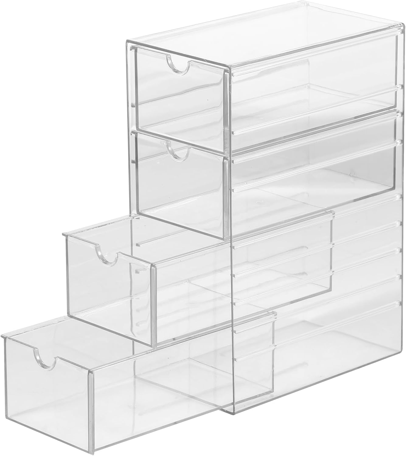 Clear Tea Bag Organizer Drawer, Tea Bag Organiser & Storage Box Stackable Storage Holder 4 Drawers Large Capacity Storage Drawer for Countertop Cabinet image number 5