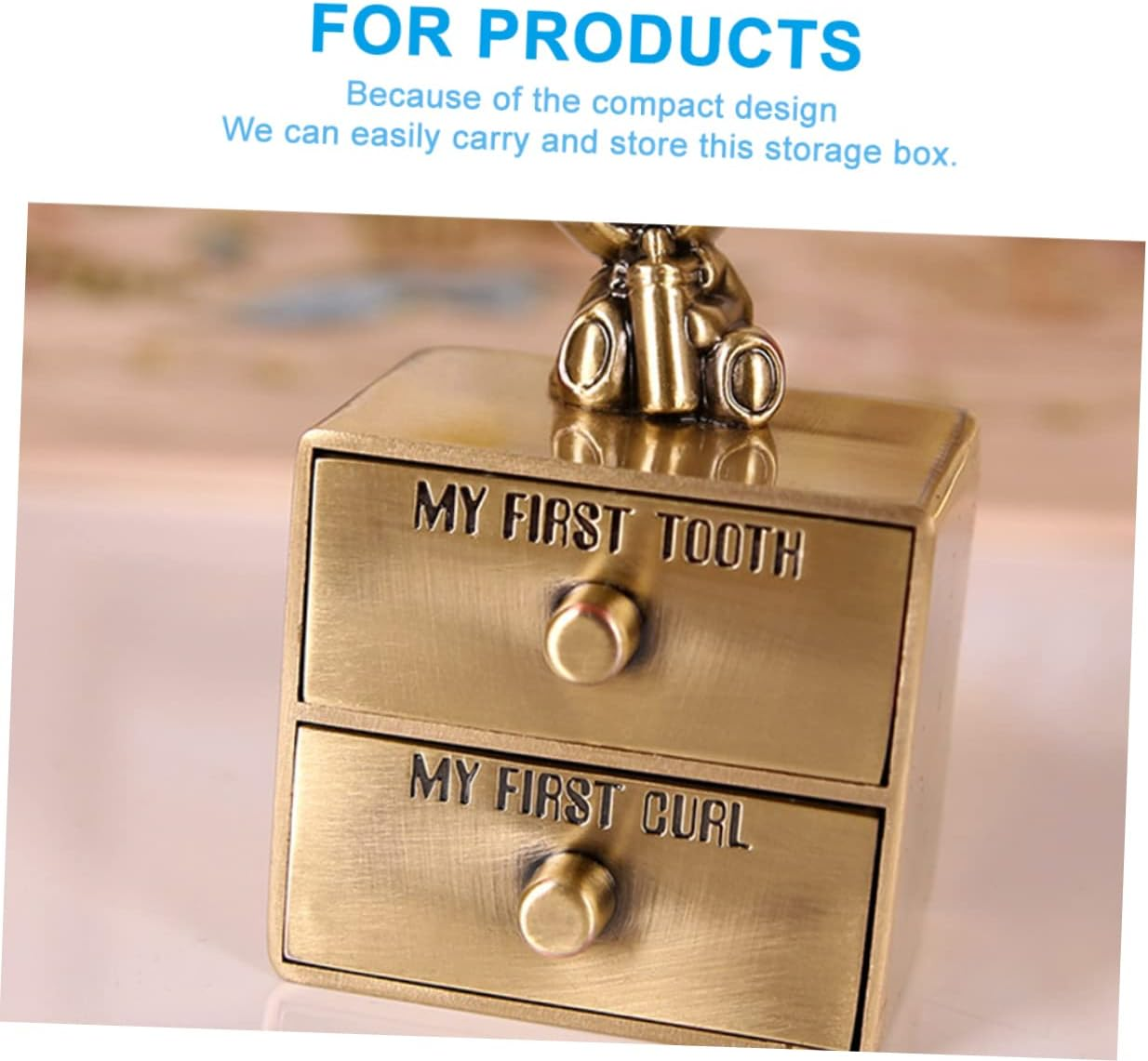 Keepsake Organizer Box Tooth Keepsake Box for Boys and Girls Animals Patterns Zinc Alloy Material Safe