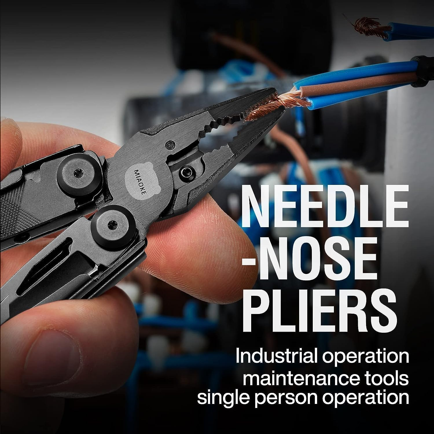 MIAOKE Multitool 23-In-1 Leatherman & Gerber Style, Premium Gift Box, Screwdrivers, Bottle Opener, Camping Knife & Pliers - Black Knight, Essential for Men