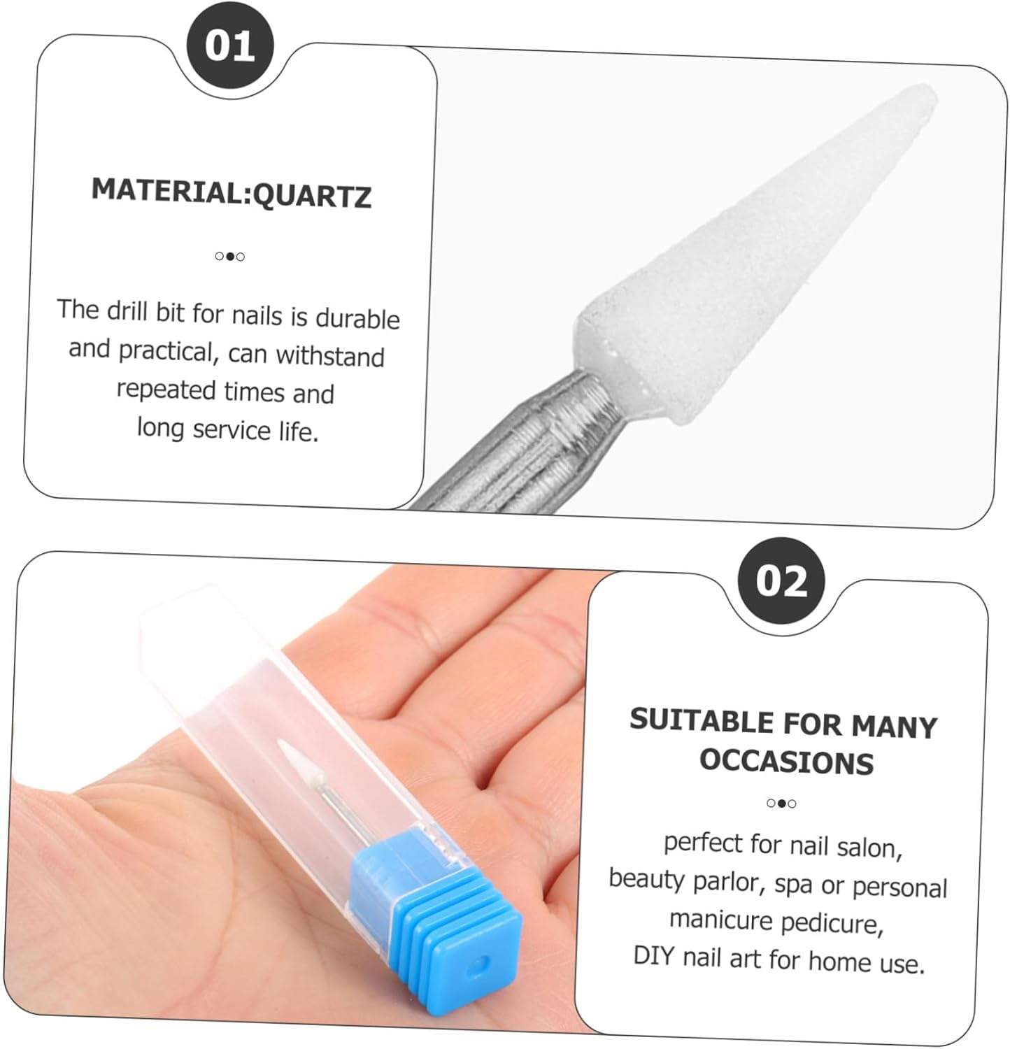 GOOHOCHY Cuticle Nail Drill Bit for Acrylic Nails Manicure Drill Head Replacement Lightweight Comfortable Touch for Home Salon Use Easy to Install and Operate