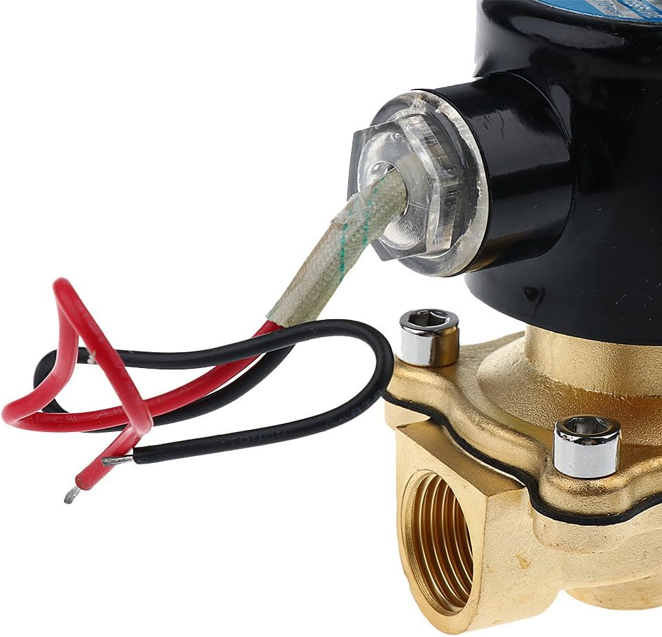 Blesiya DC 12V 1/2"Inch Brass Electric Solenoid Valve Water Air Fuel Gas Normally Closed image number 5