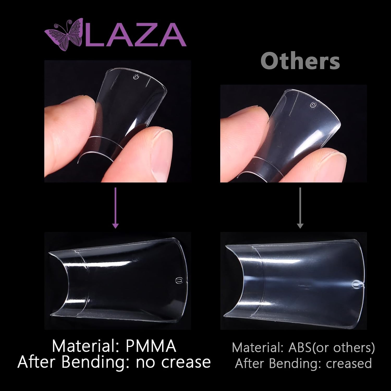 Laza 600Pcs Long Duck Nail Tips, 12 Sizes, Boxed in Box, Clear Duck Nails, Full Coverage, Wide Nail Tips, French False Nail Tips for D Tips image number 5