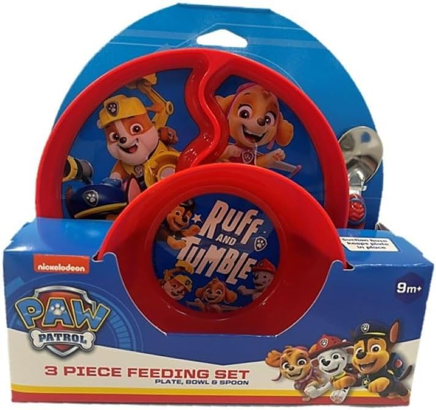 The First Years Paw Patrol Mealtime Set with Divided Suction Plate Bowl and Spoon (3 Piece) image number 3