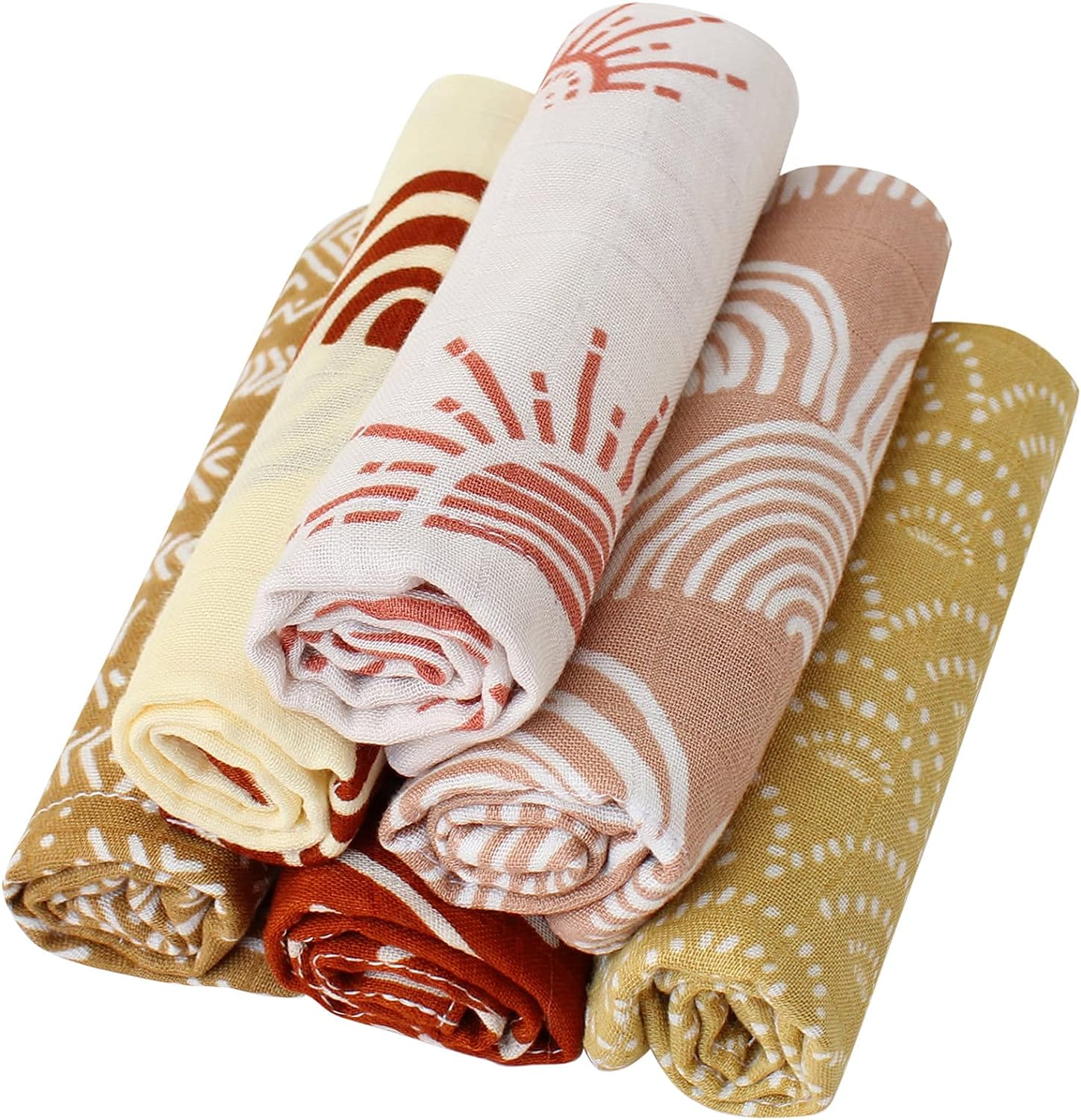 Lifetree Baby Washcloths Muslin 6 Pack, Muslin Squares Baby Face Towel and Washcloths for Bath, Soft Baby Muslin Cloths, Bibs for Girls & Boys 10.6 X 10.6Inch image number 6