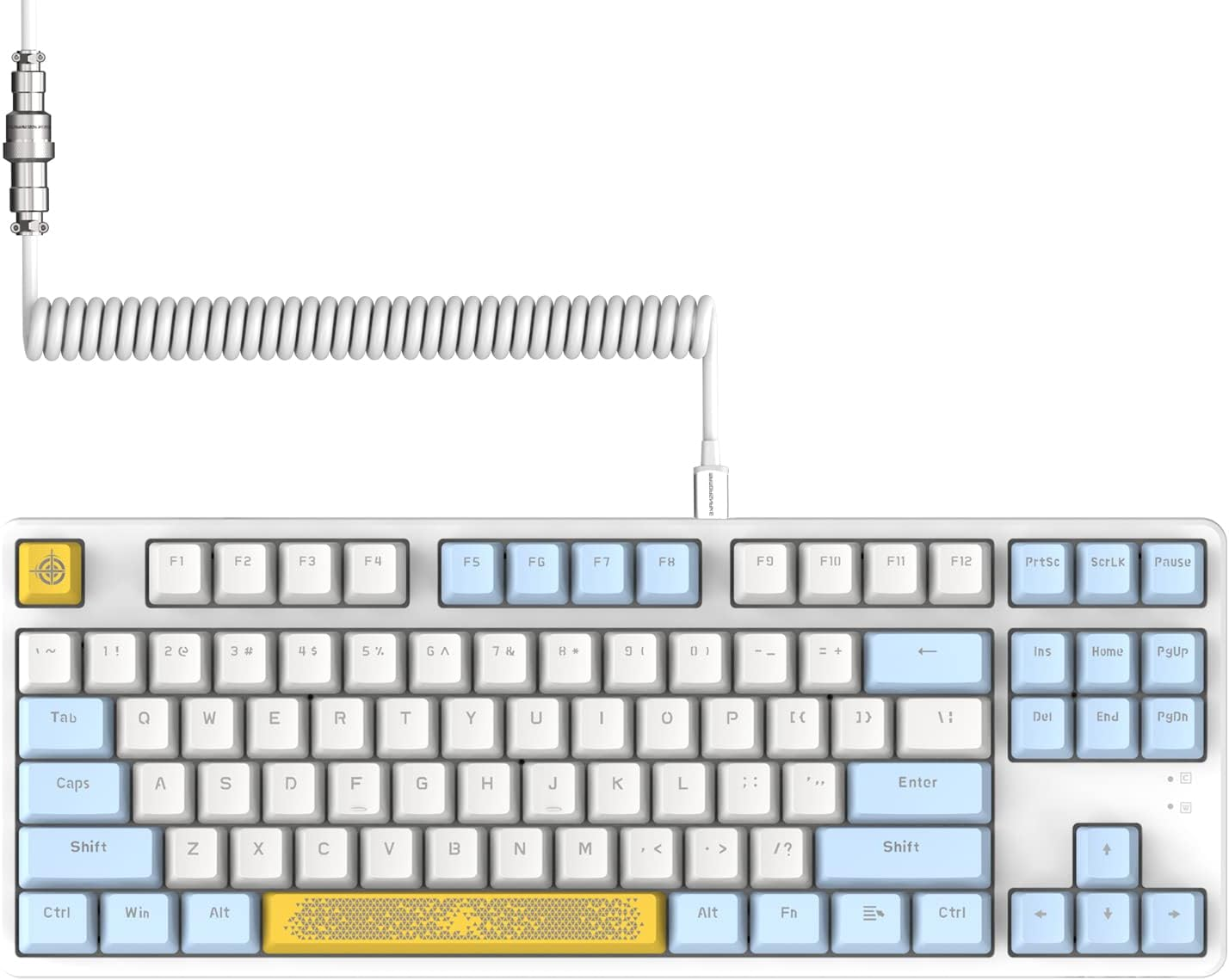 Magic-Refiner AK873 Gaming Keyboard,Hot-Swappable Linear Red Switch,Pbt Keycap,75% TKL Layout,Rainbow Backlit,Ergonomic Mechanical Keyboard with Custom Coiled Usb/Type-C Aviation Cable(Orange Gray)