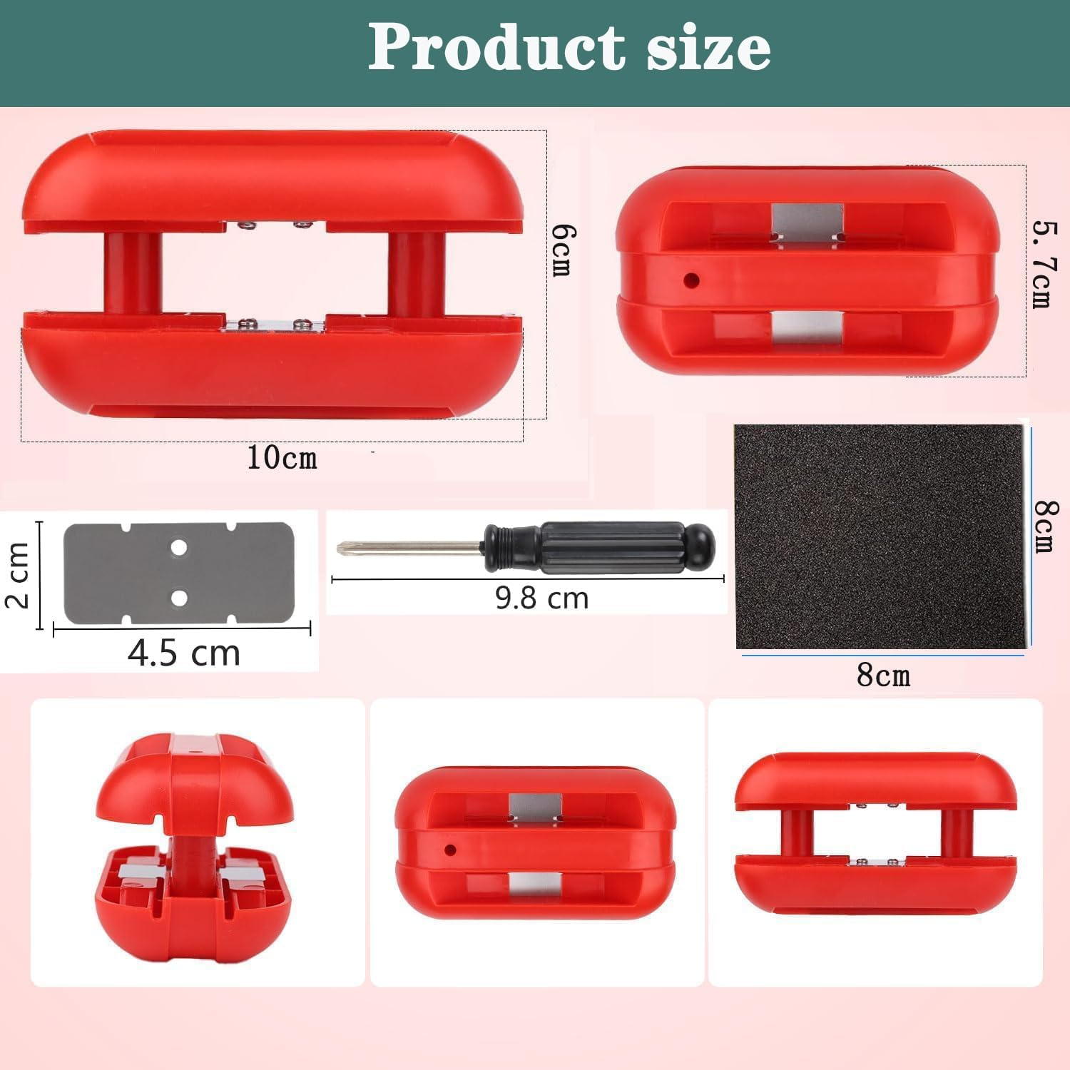 KEWAYO Woodworking Edge Banding Trimmer, Edge Trimmer Tool Wood Edge Trimmer Anti-Slip Edge Banding Tool Edge Banding Cutter for Woodworking Wood Veneer (Red)