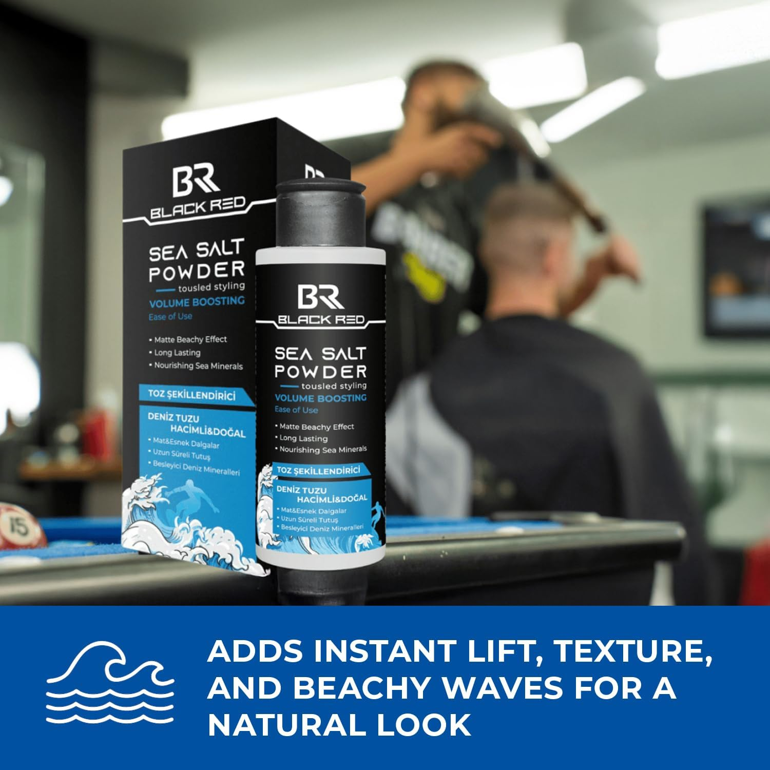 Black Red Sea Salt Hair Powder, 20G | Volumizing & Texturizing Powder with Sea Minerals | Matte Beachy Finish, Strong Hold, Non-Greasy | Instant Lift & Natural Styling for All Hair Types image number 1