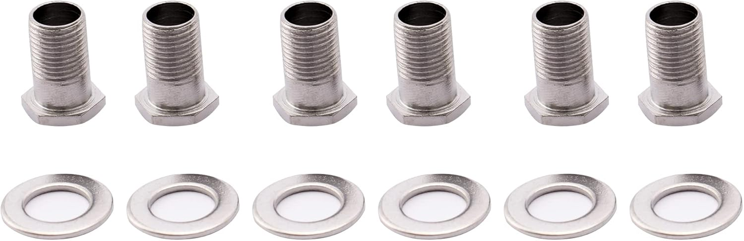 Musiclily Pro 10Mm Guitar Tuner Bushings and 14Mm Washers for Modern Electric Guitar Sealed Tuning Pegs Machine Heads, Chrome (Set of 6) - Gold image number 4