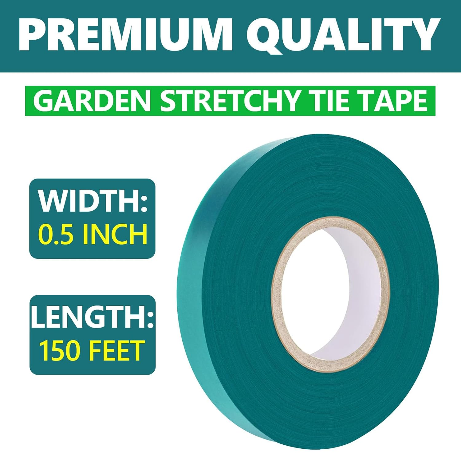 Easytle Stretch Tie Tape Roll, 1/2" 150Ft Garden Tie Tape, Thick Sturdy Plant Ribbon Garden Green Vinyl Stake Gardening Tools for Indoor Outdoor Patio Plant Use image number 6
