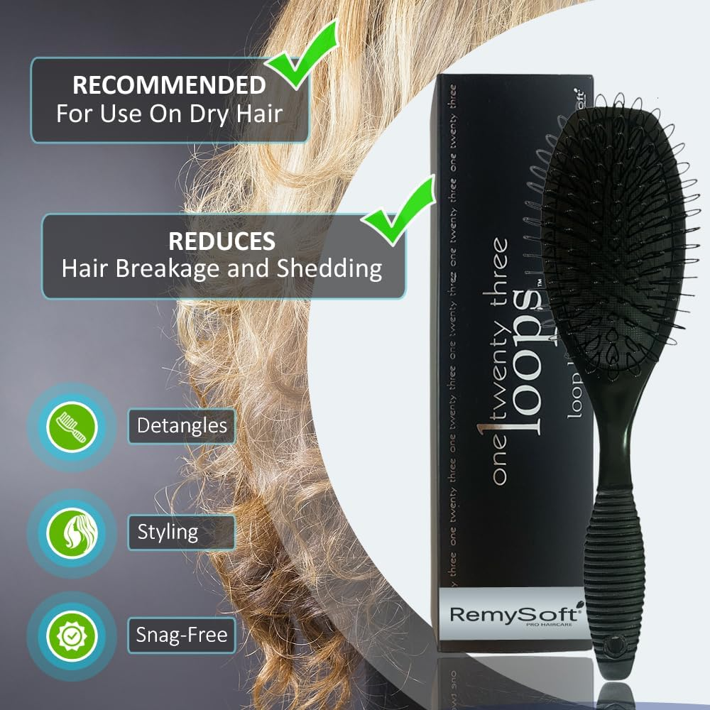 Remysoft One Twenty Three Loops - Loop Brush - Safe for Hair Extensions, Weaves and Wigs by Remysoft image number 3