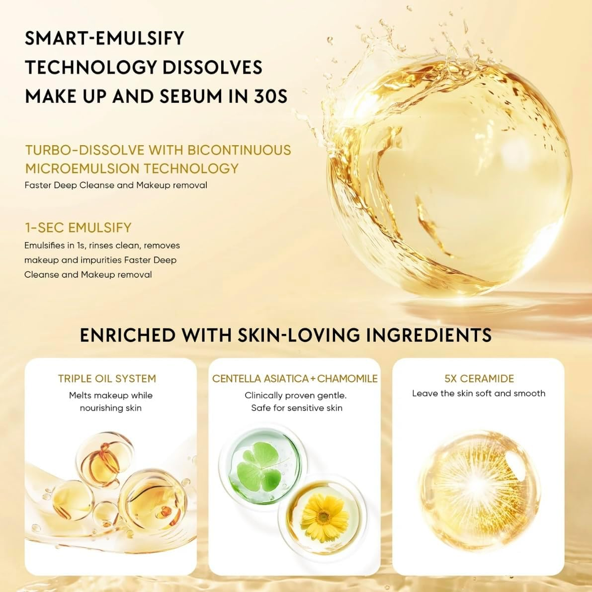 SKINTIFIC Centella Deep Cleansing Oil, Triple Oil System, 200Ml, Makeup and Pore Cleansing image number 3