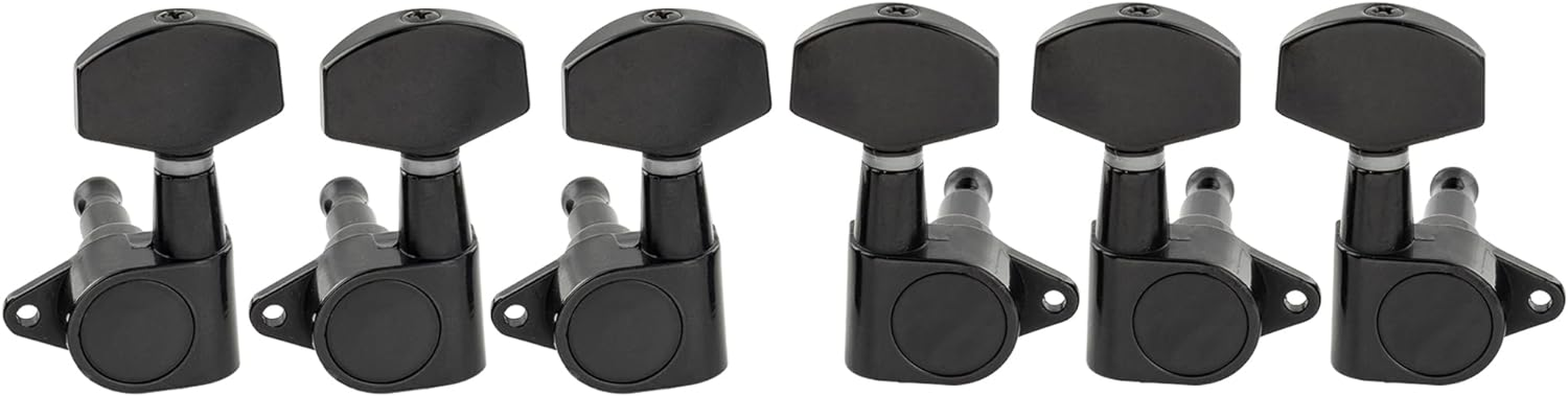 Musiclily Pro R15J 3R3L 15:1 Ratio Full Sealed Machine Heads Tuners Tuning Pegs Keys with Big Hex Button Right Angle Screw for Acoustic Electric Guitar, Black