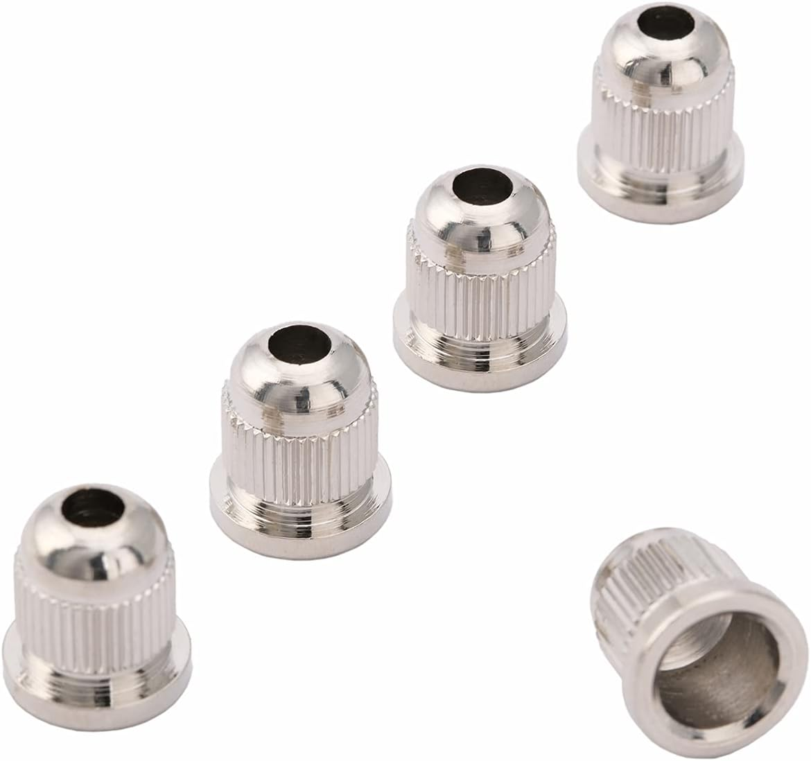 Musiclily Pro 13.2Mm Steel through Body String Mounting Ferrules for Electric Bass, Chrome (Set of 5) - Chrome image number 5