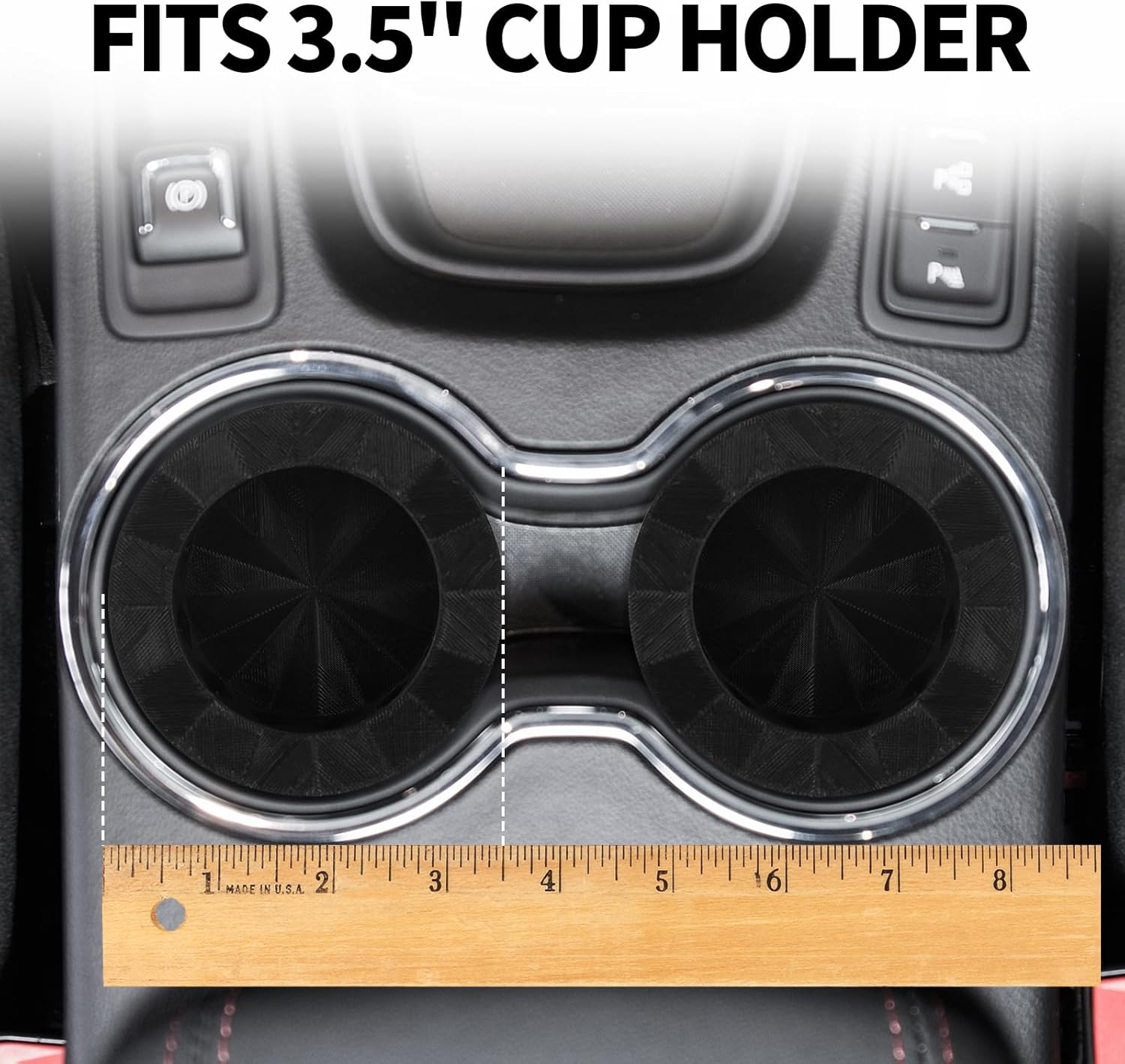 2Pcs Car Cup Holder Insert for Slim Cans, 3.5In Universal Cup Holder Adapter for 12Oz Cans Energy Drinks Secure Fit & Anti-Rattle image number 1