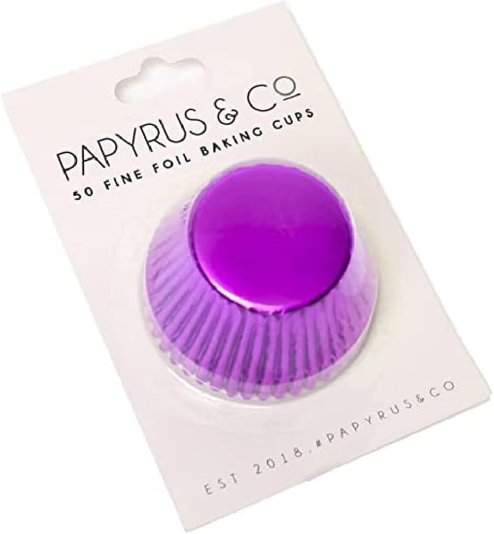 Papyrus Silver Foil Cupcake Cases 50 Mm 50-Pieces Mini Baking Cups Greaseproof Paper for Muffins Tarts Quiches Desserts Elegant Papyrus Cupcake Cases for Baking Party Wedding Silver Cupcake Liners - Gold image number 2