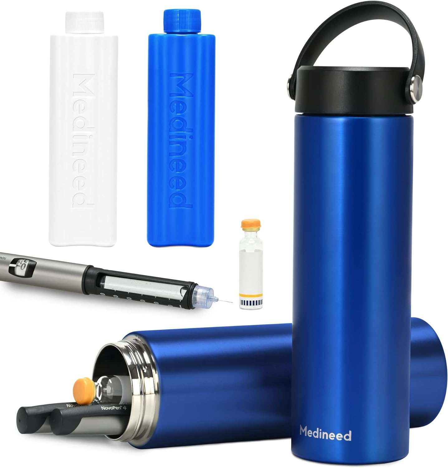 Insulin Cooler Travel Case TSA Approved, Refrigerated Medicine Case with Ice Packs, 60H 3 Pens Medicine Travel Cooler for Diabetes, Medication Organizer for Diabetic Supplies Carrying (Purple)